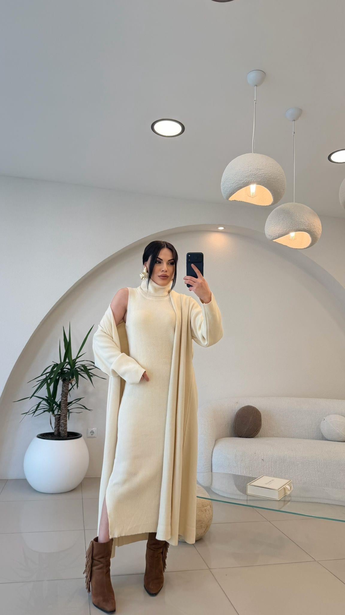 ELBİSE HIRKA TRİKO TAKIM EKRU