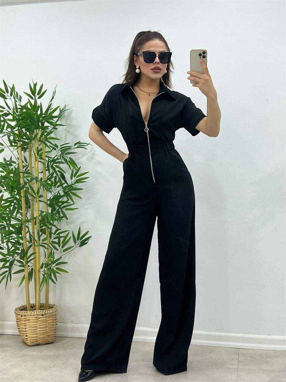 FERMUARLI İNDİGO SİYAH TULUM