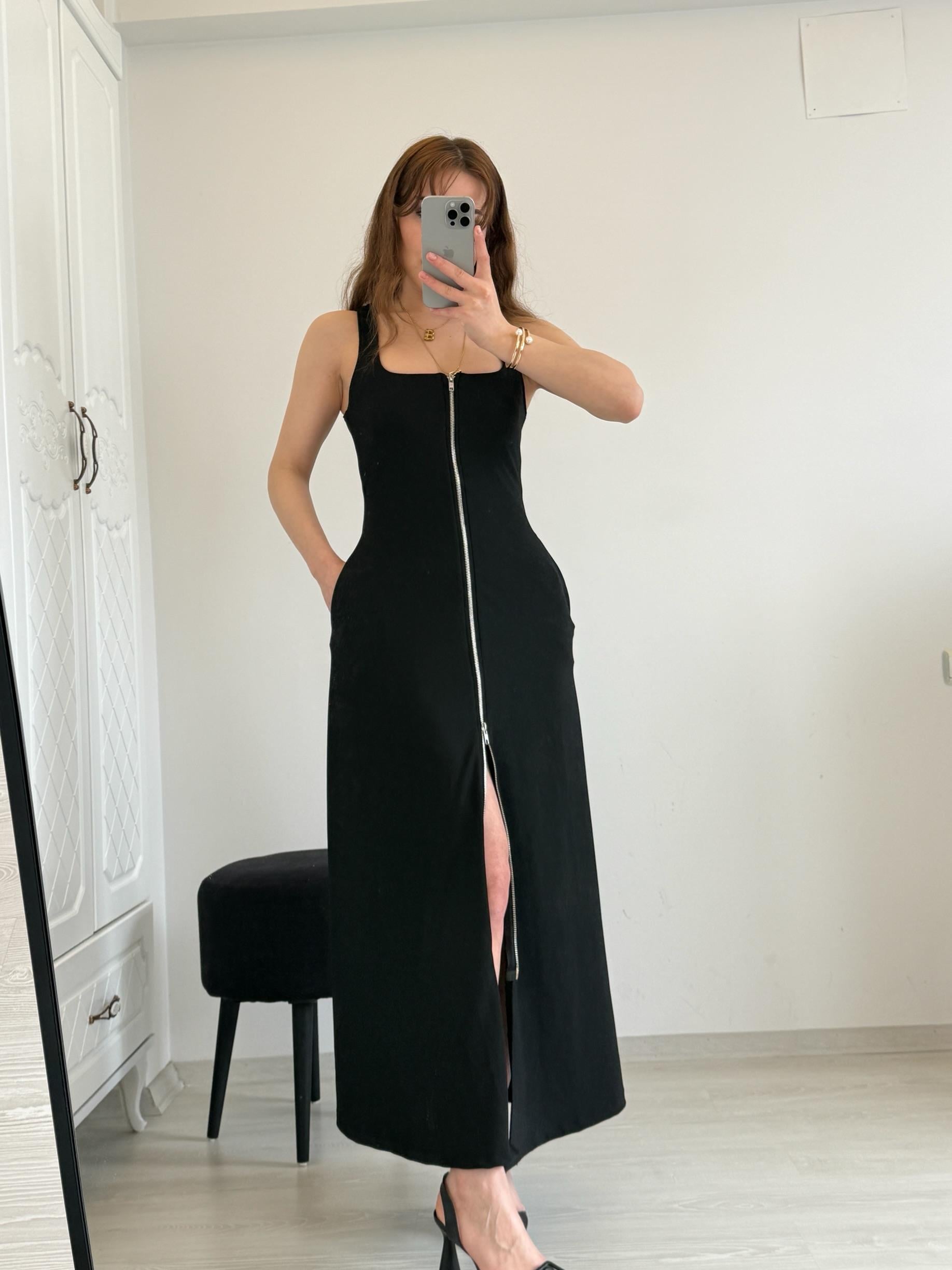 FERMUARLI KARE YAKA ELBİSE