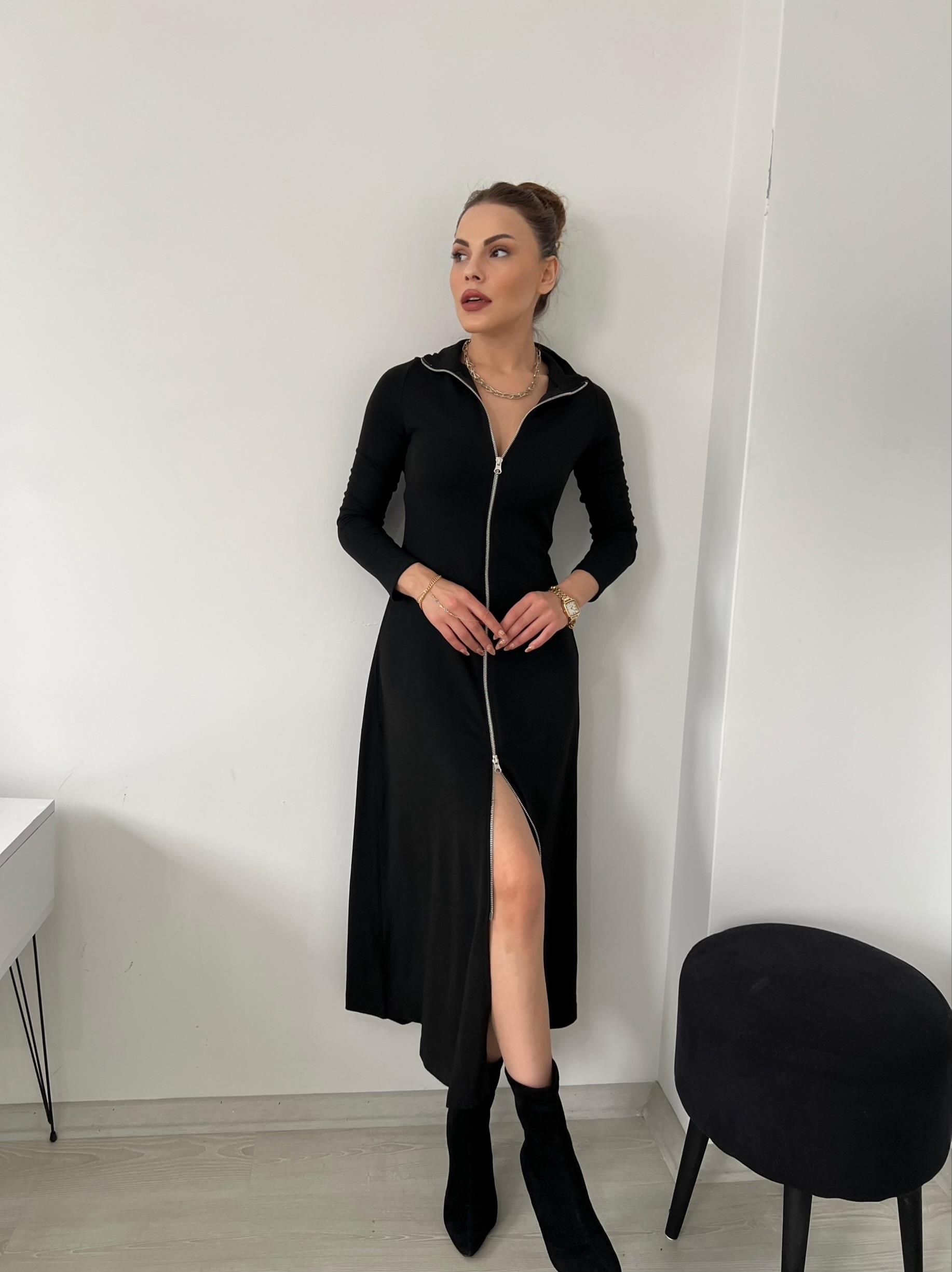 FERMUARLI TOK KUMAŞ ELBİSE