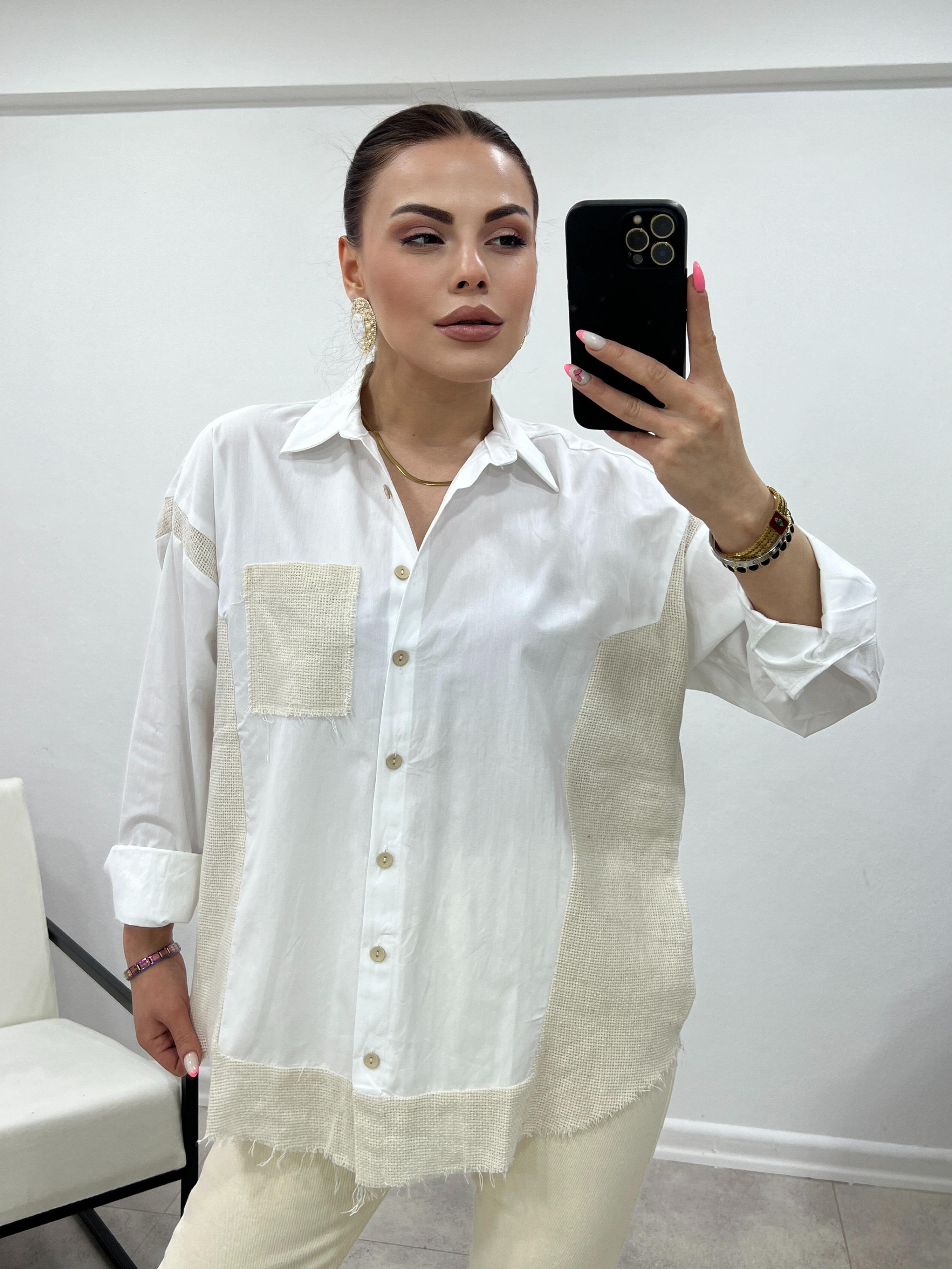 FİLELİ TASARIM POPLİN GÖMLEK