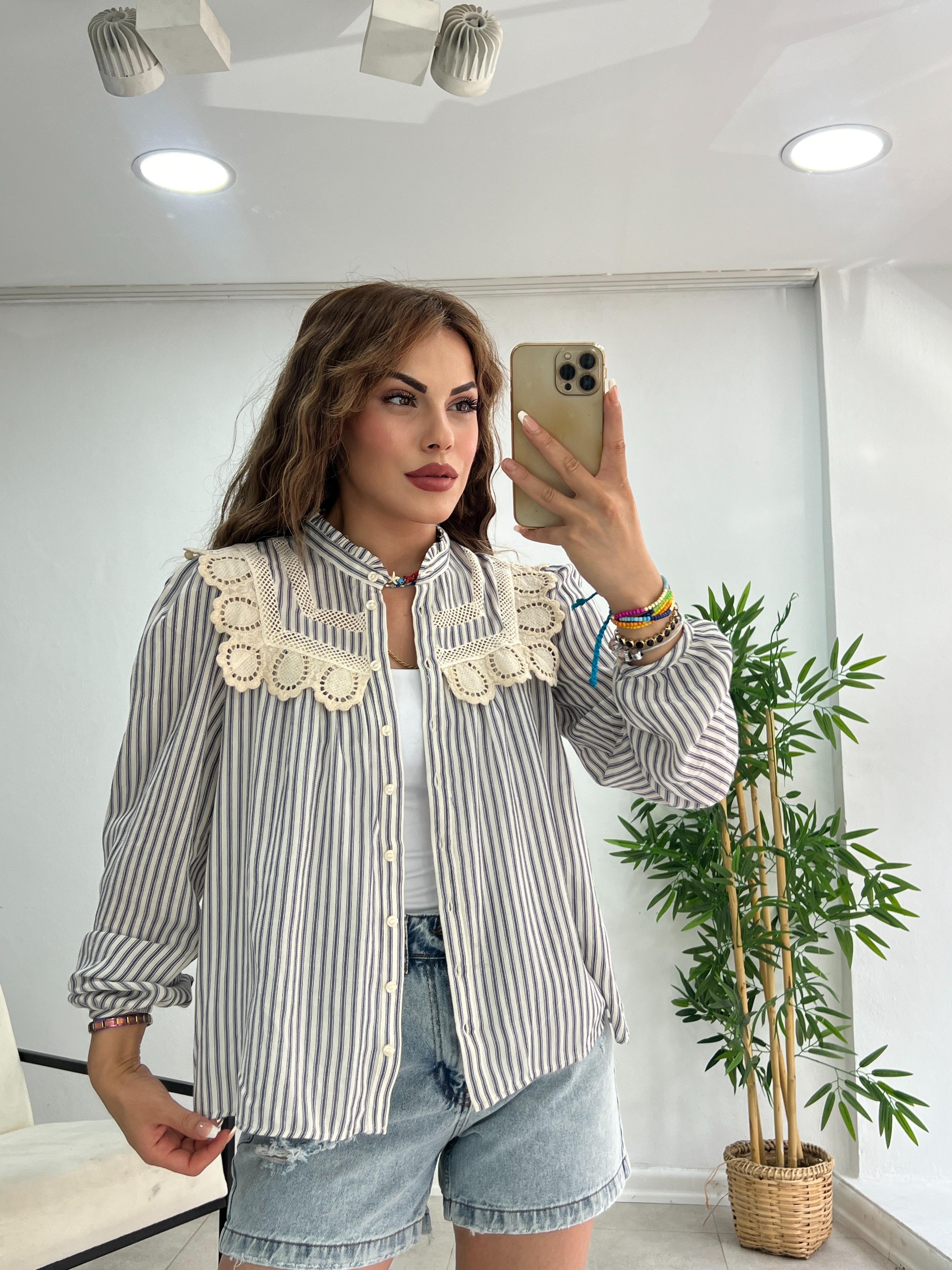 FİSTO ÇİZGİLİ ORJİNAL MARKA GÖMLEK 