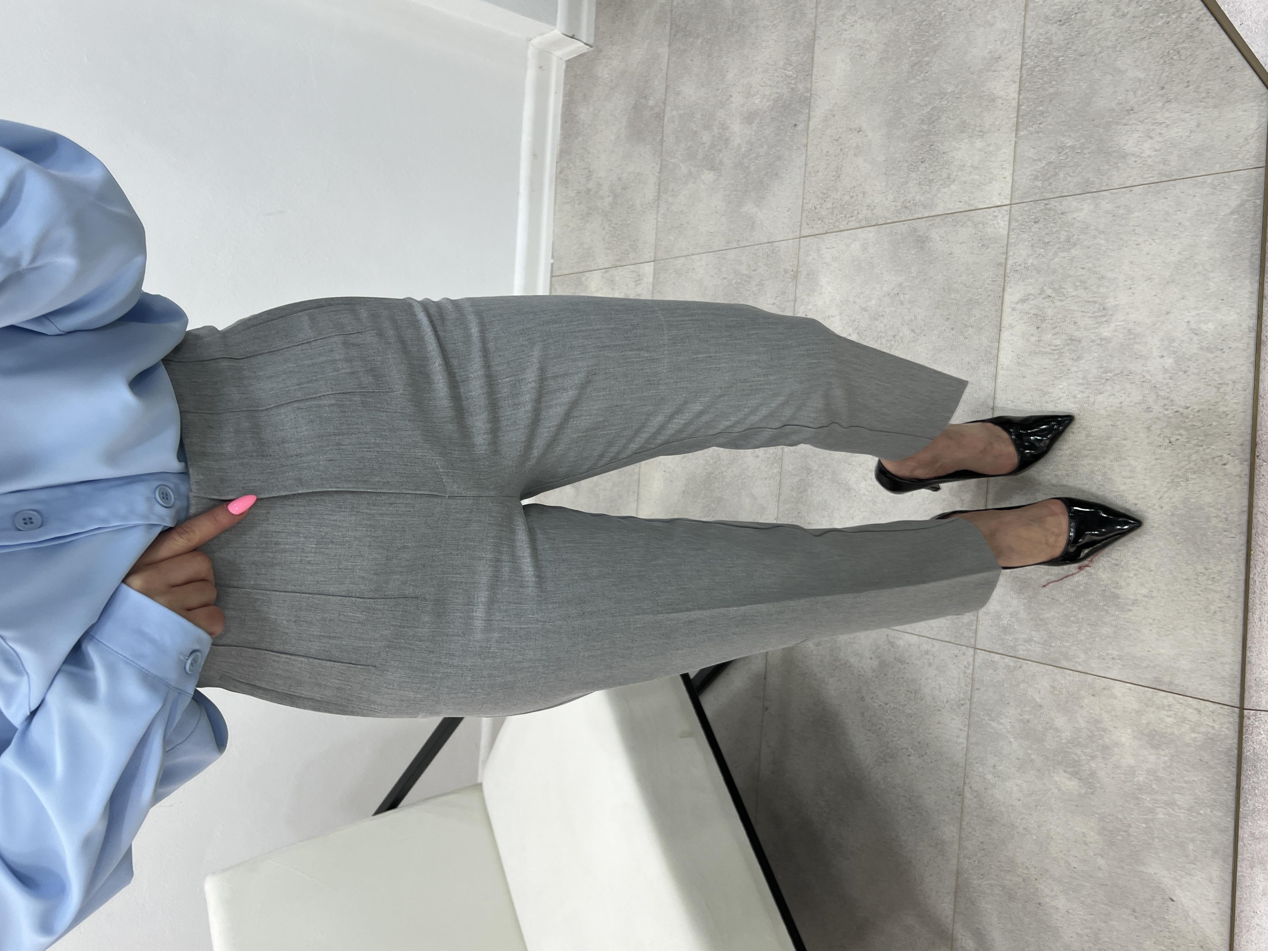 FLETOLU GRİ KUMAŞ PANTOLON