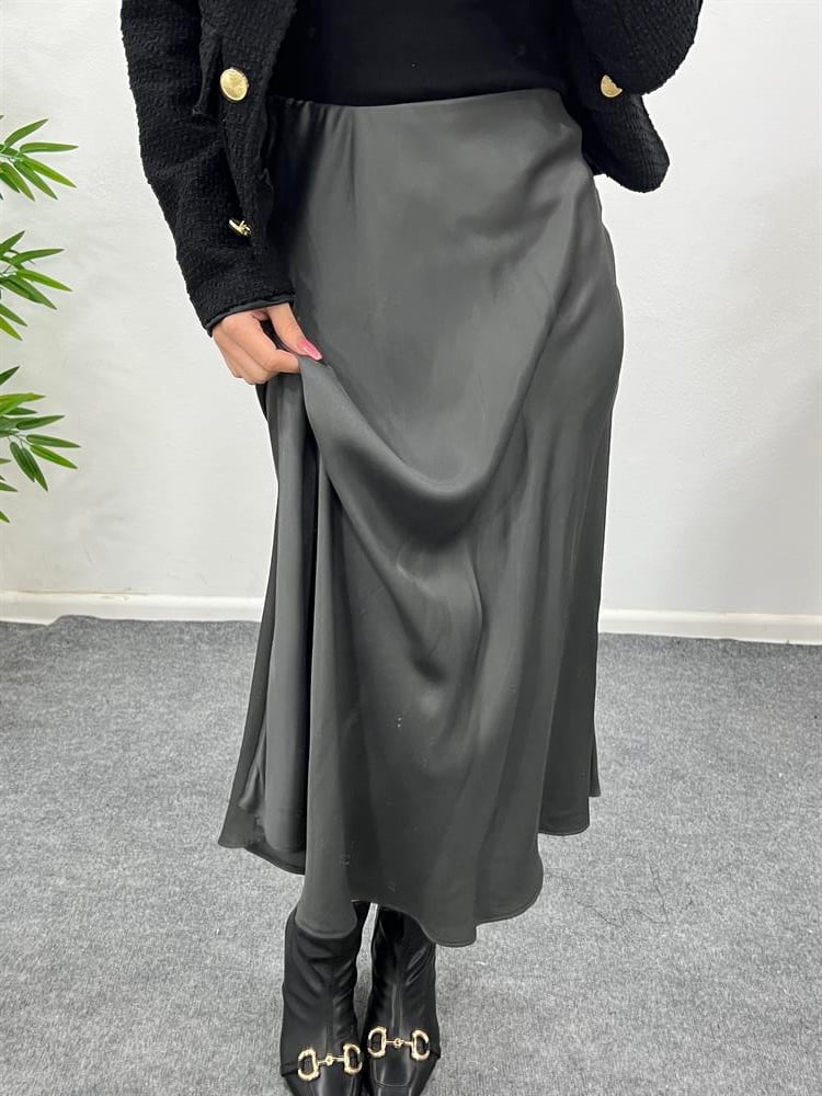 FÜME RENK SATEN ETEK