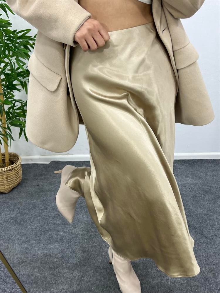 GOLD RENK SATEN ETEK