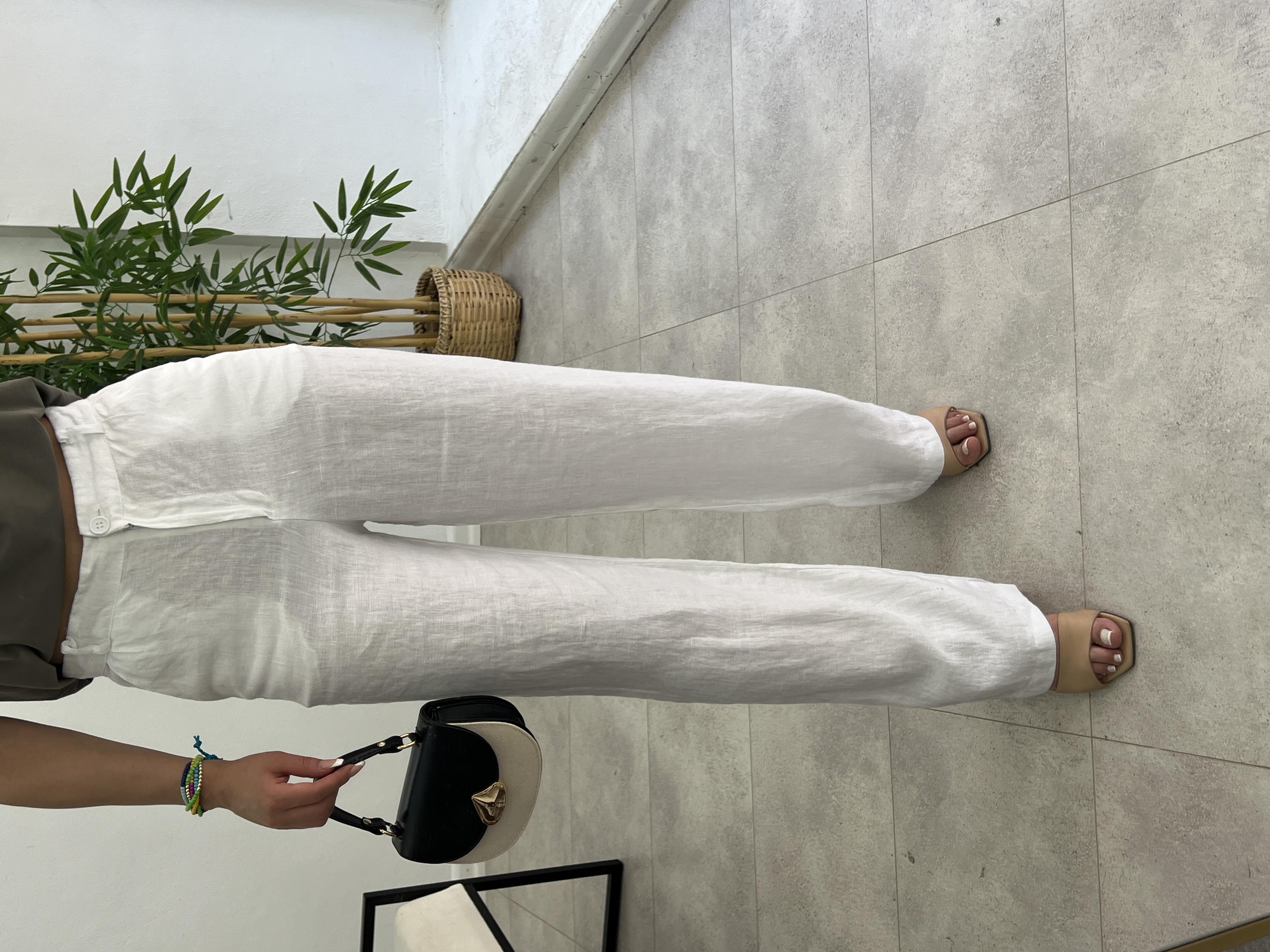 HAM KETEN ORJİNAL MARKA PANTOLON BEYAZ