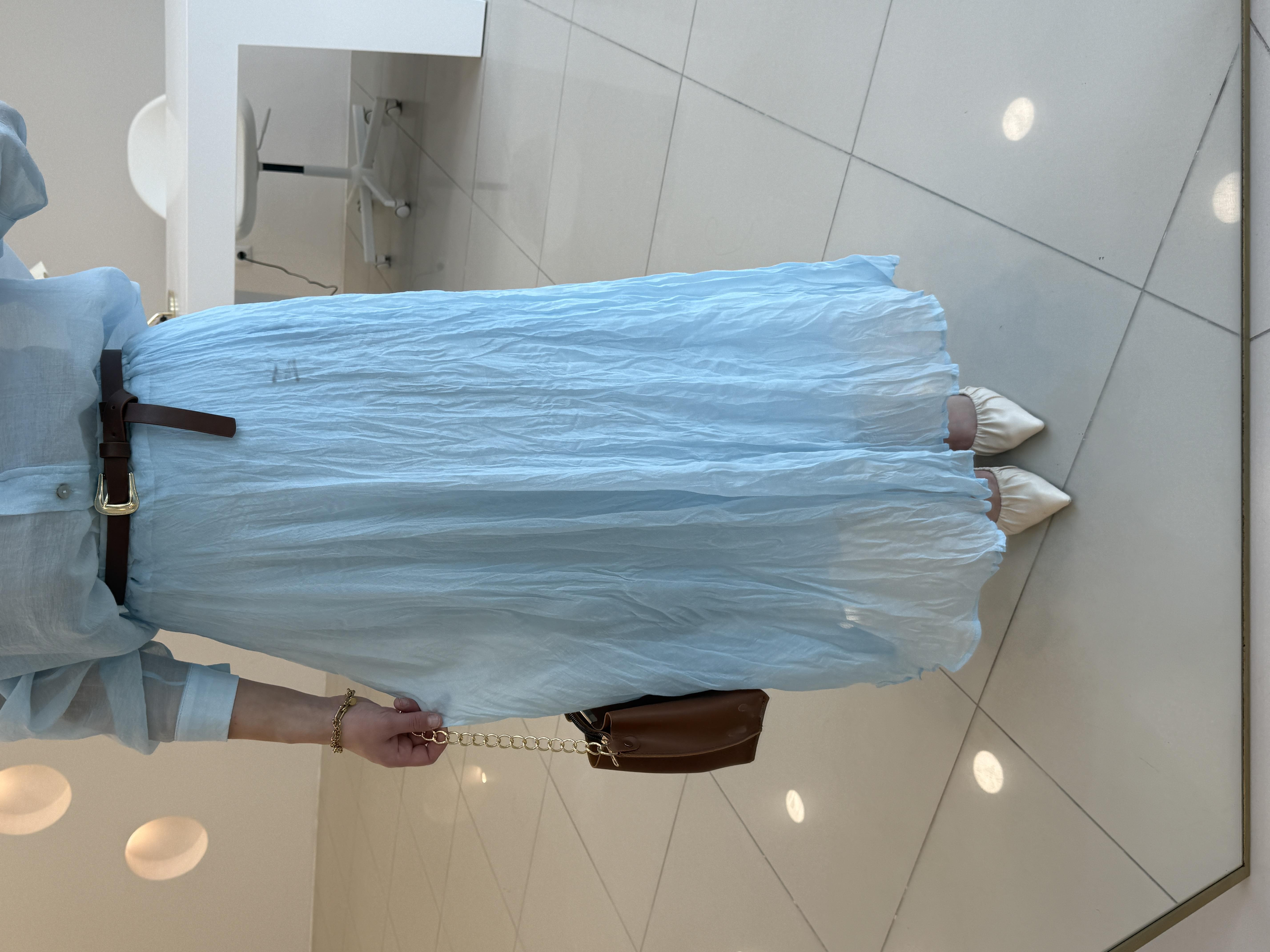 İÇİ ASTARLI TÜL ETEK MAVİ