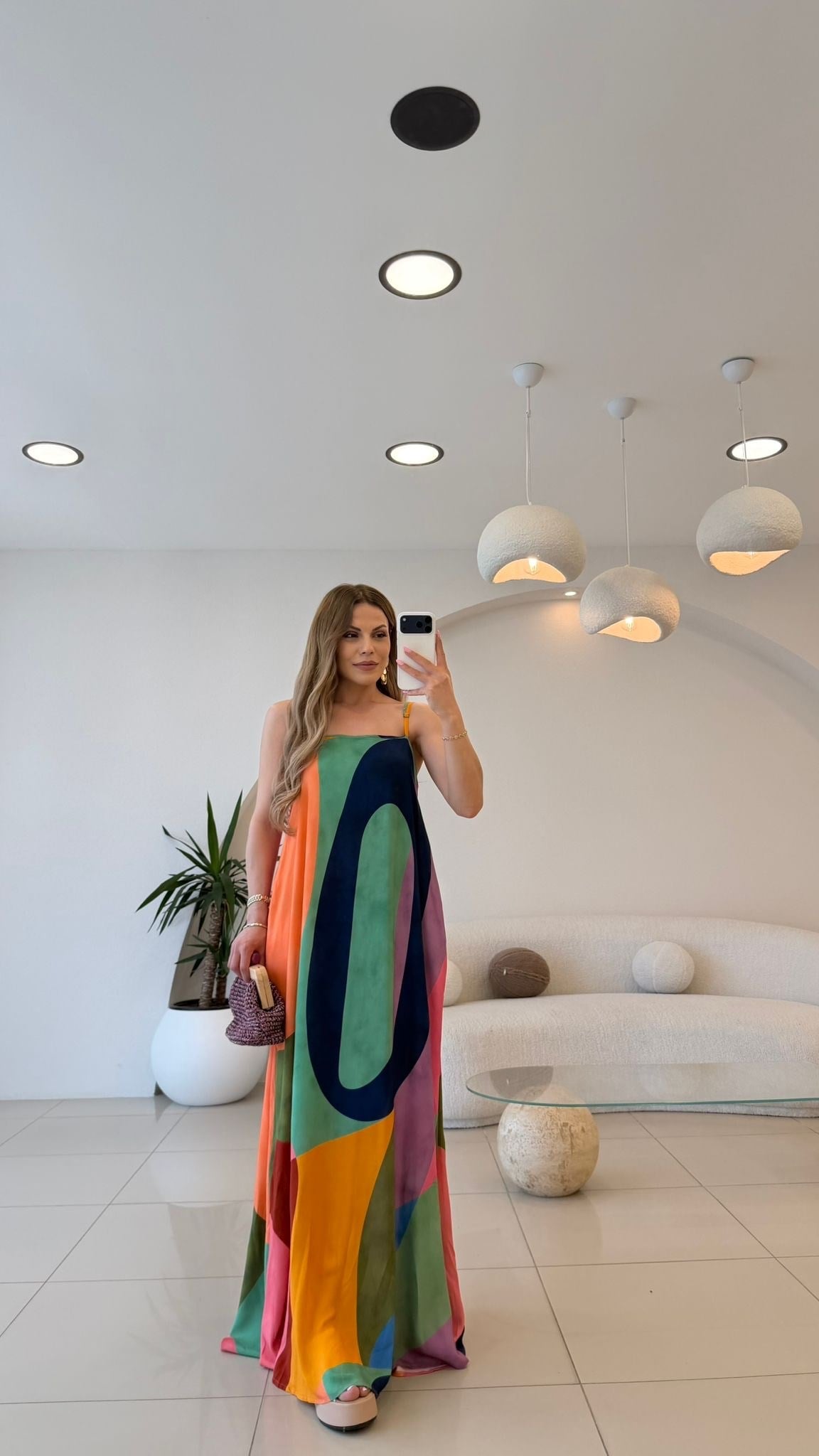 İP ASKILI RENK GEÇİŞLİ ELBİSE