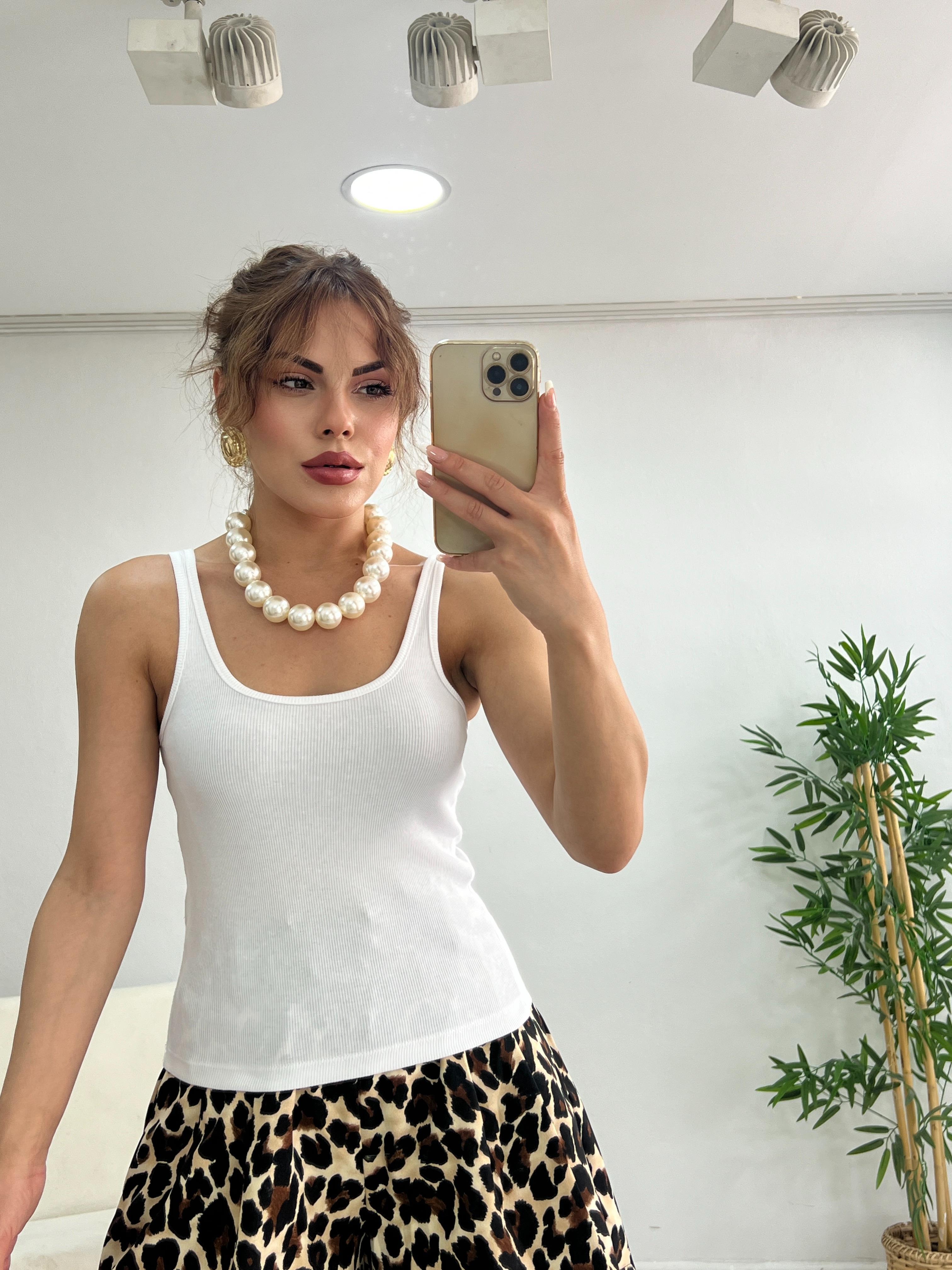 KALIN ASKILI BEYAZ ATLET