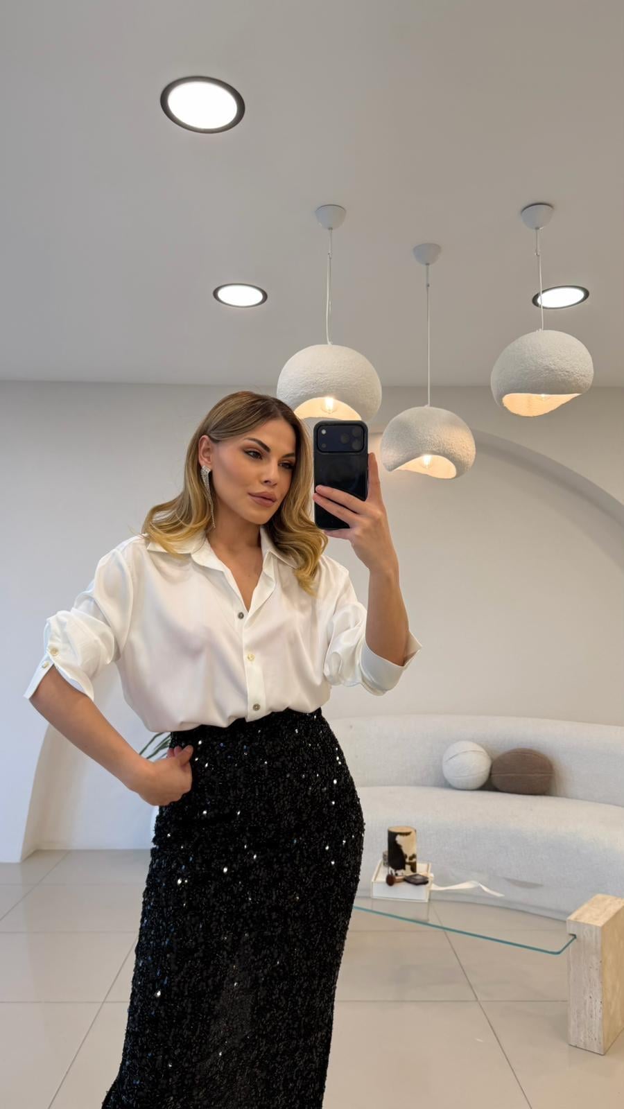 KALIN MANŞET ÇİFT DÜĞME SATEN GÖMLEK BEYAZ