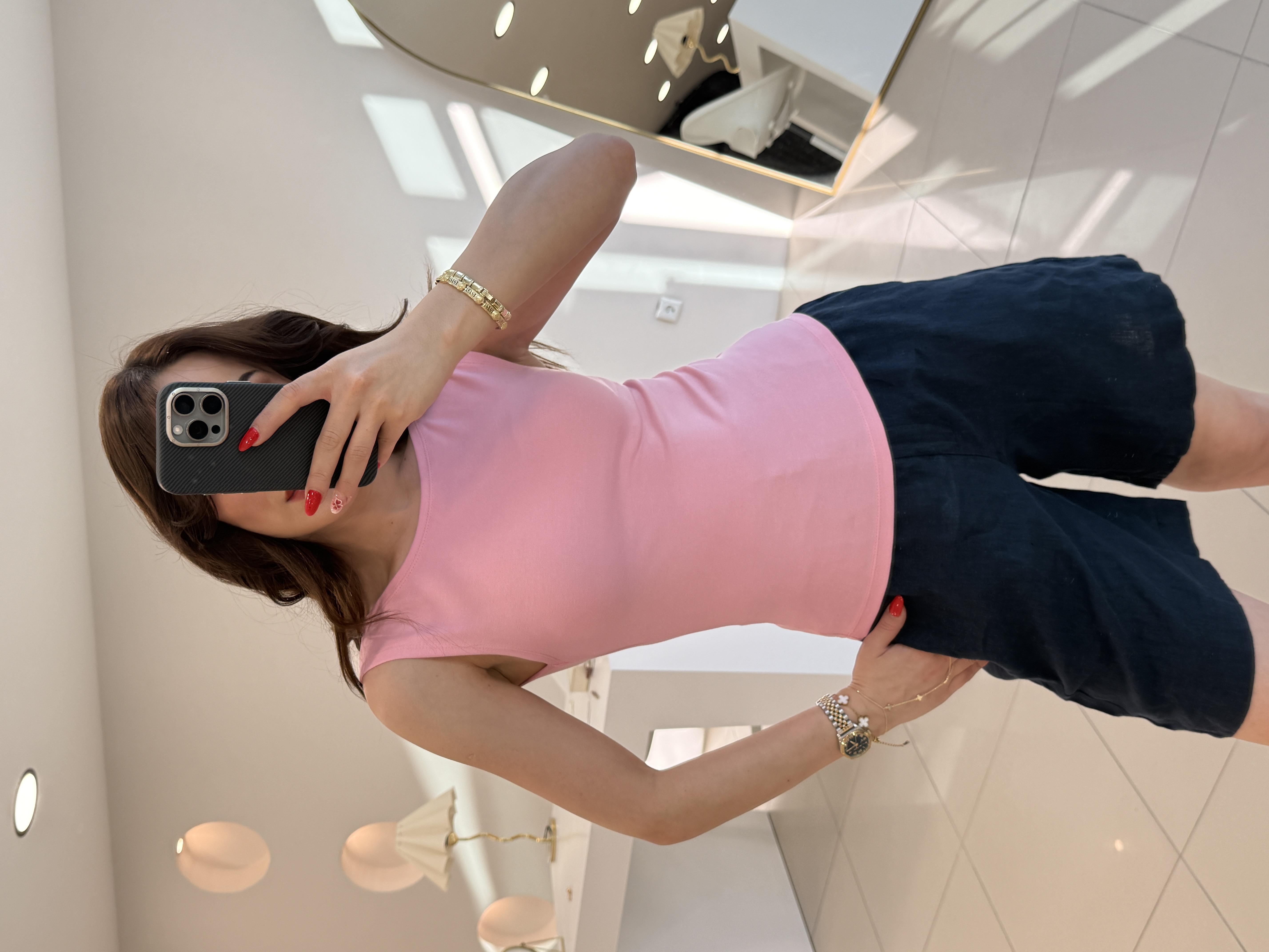 KOLSUZ BİSİKLET YAKA ATLET PEMBE