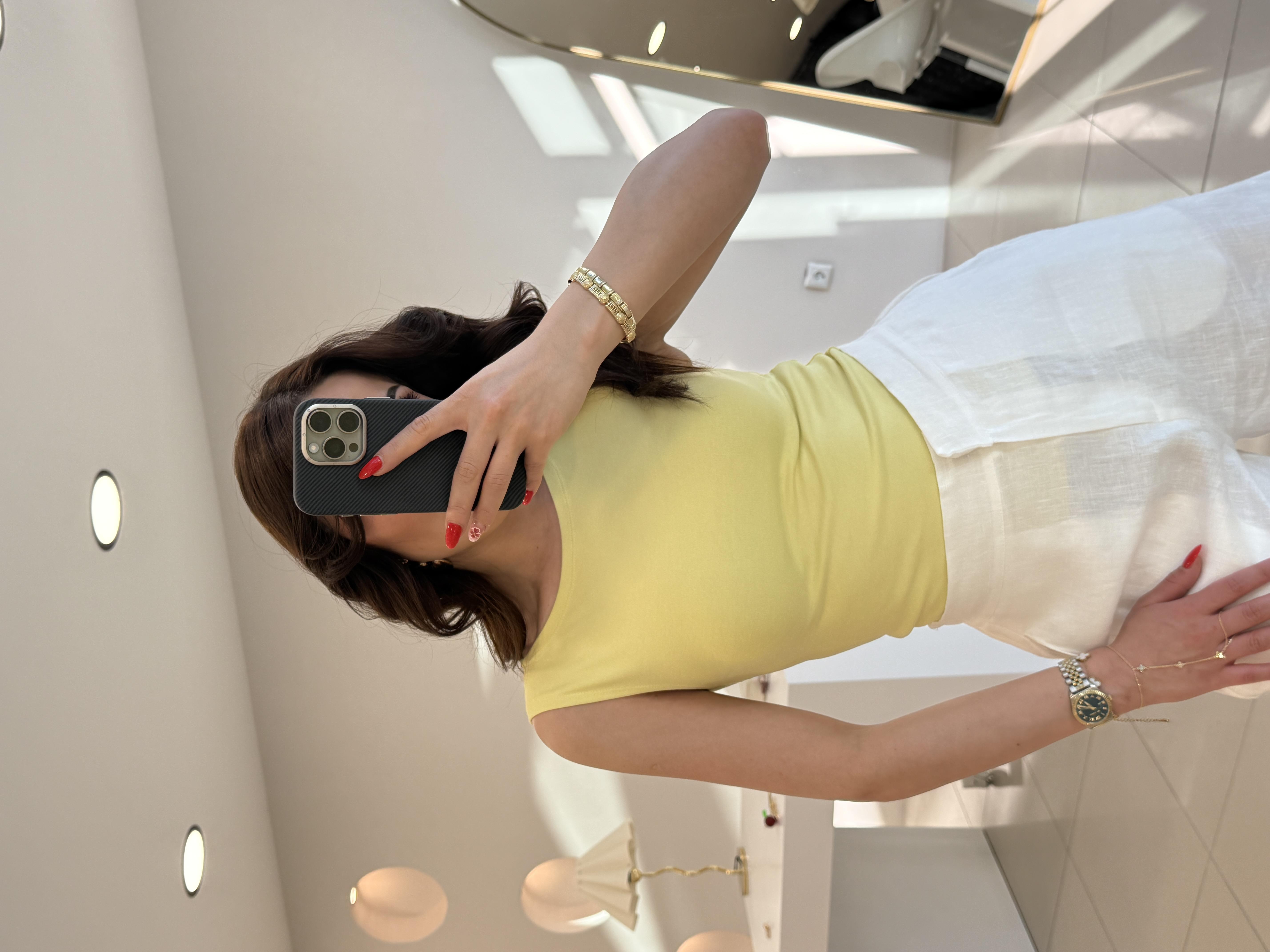 KOLSUZ BİSİKLET YAKA ATLET SARI