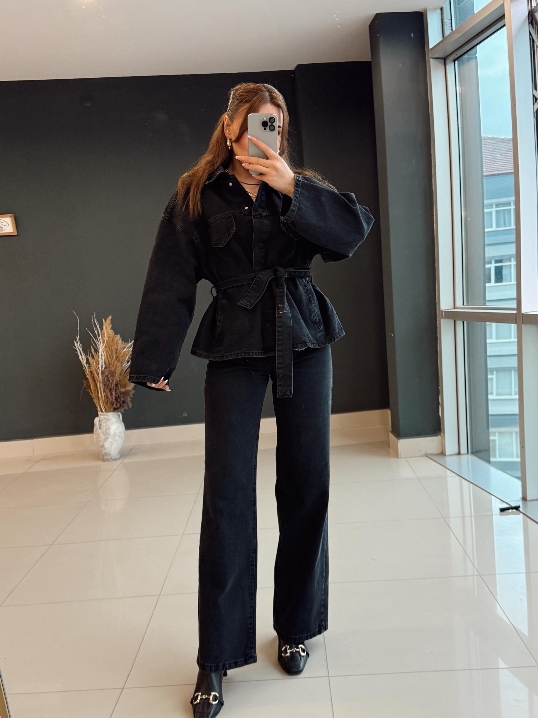 KUŞAKLI İKİLİ DENİM TAKIM