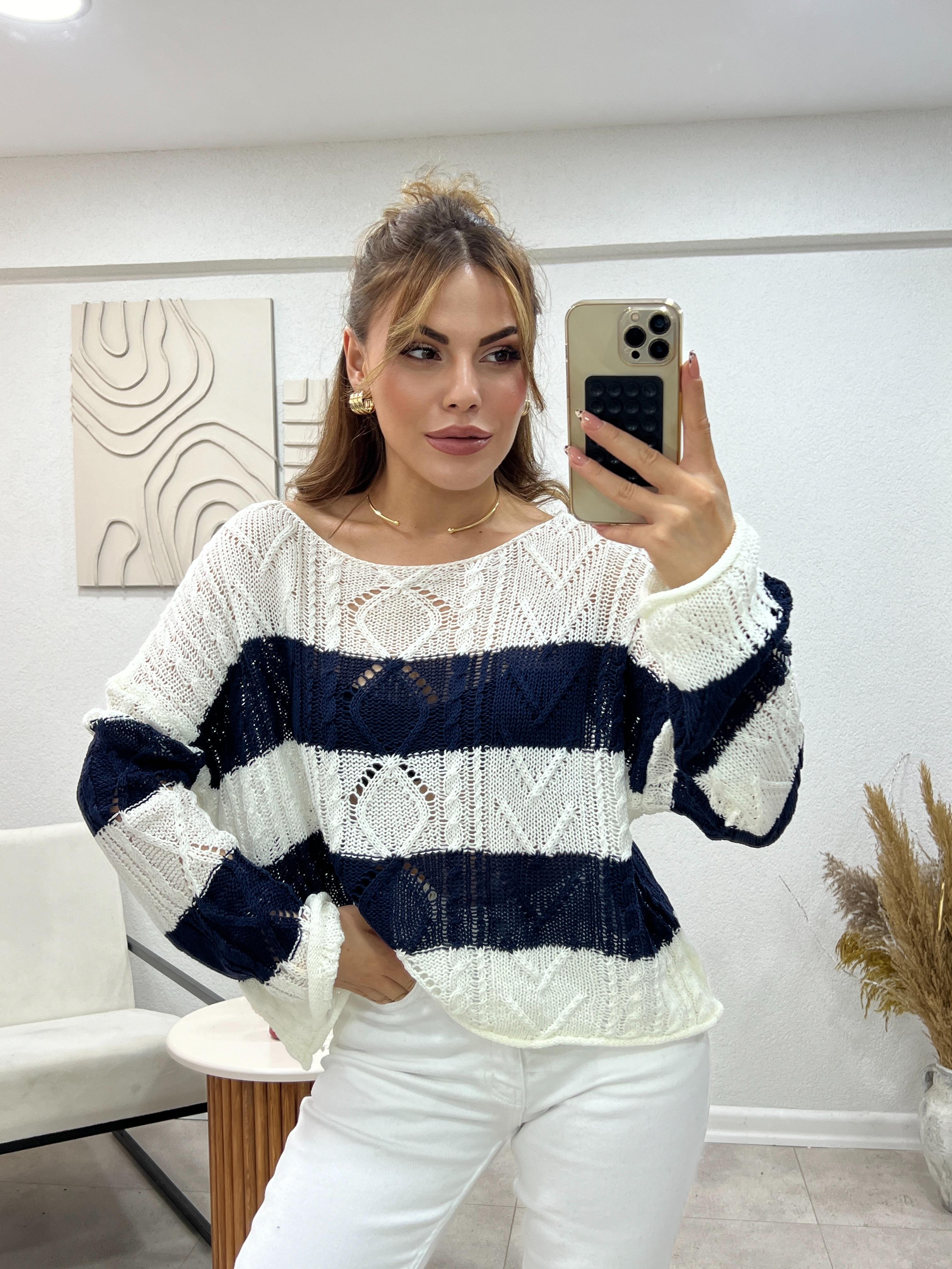 LACİVERT ÇİZGİLİ MERSERİZE 