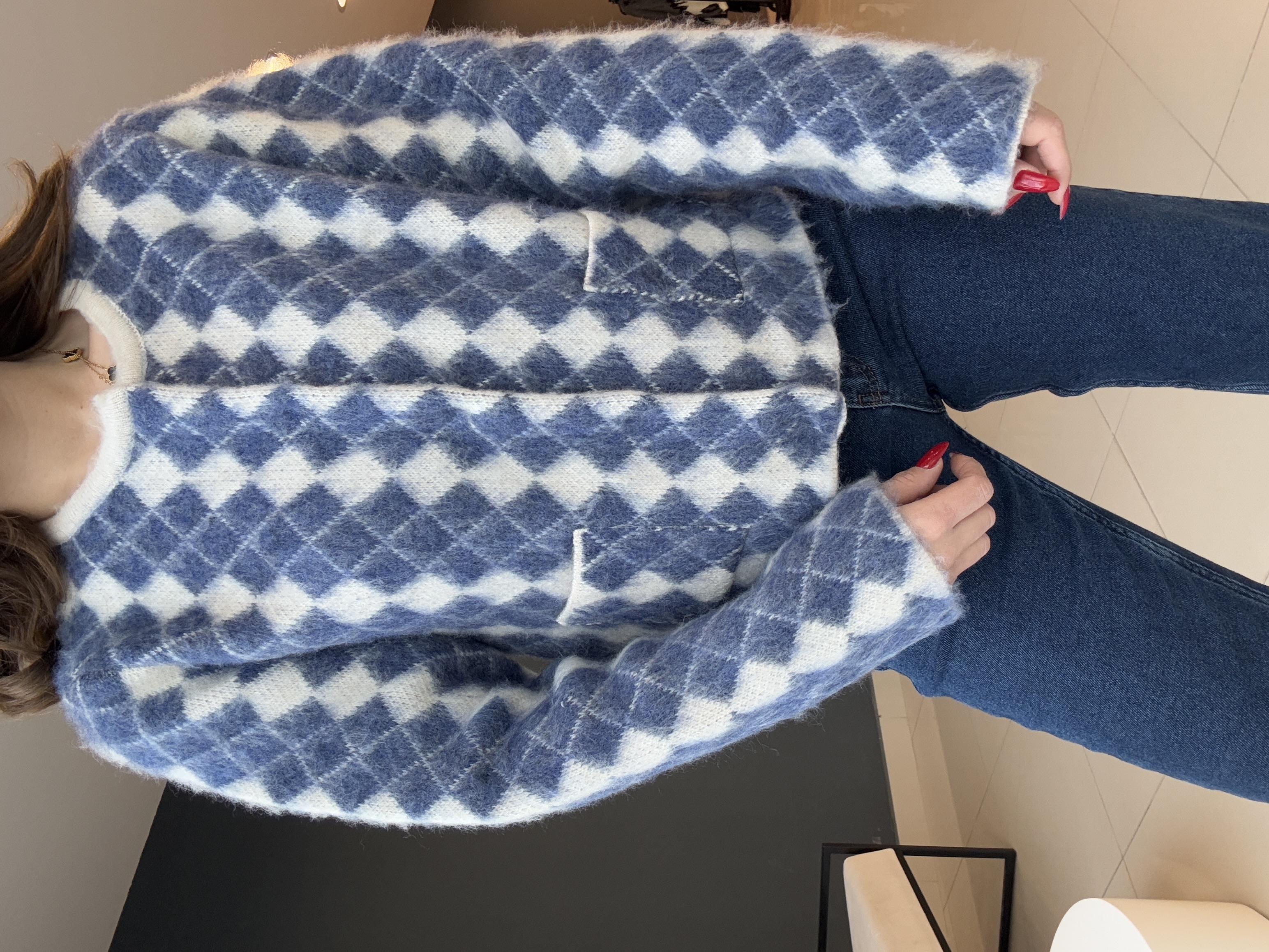 LACİVERT DESENLİ CEKET HIRKA