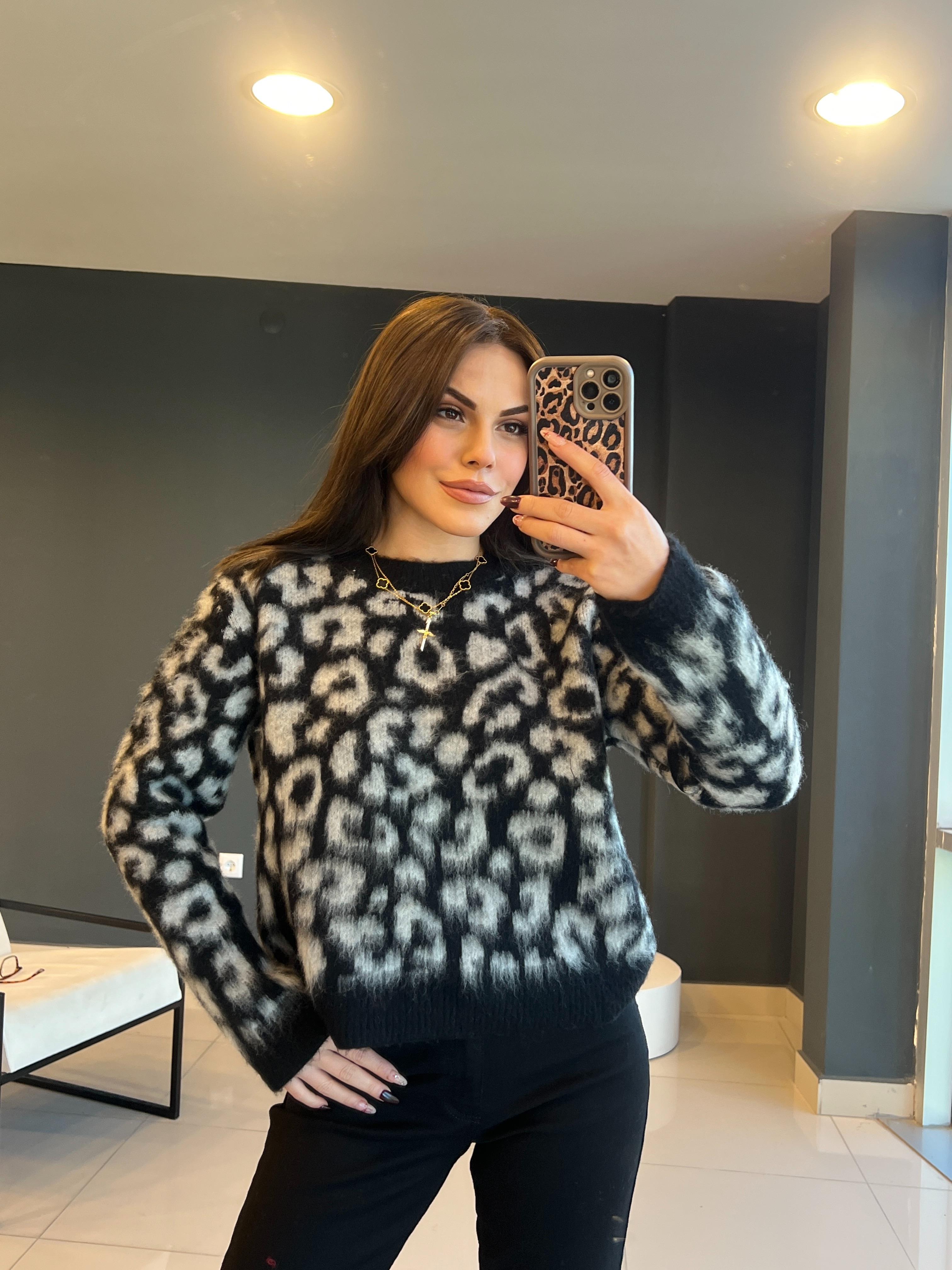 LEOPAR YUMOŞ KAZAK GRİ