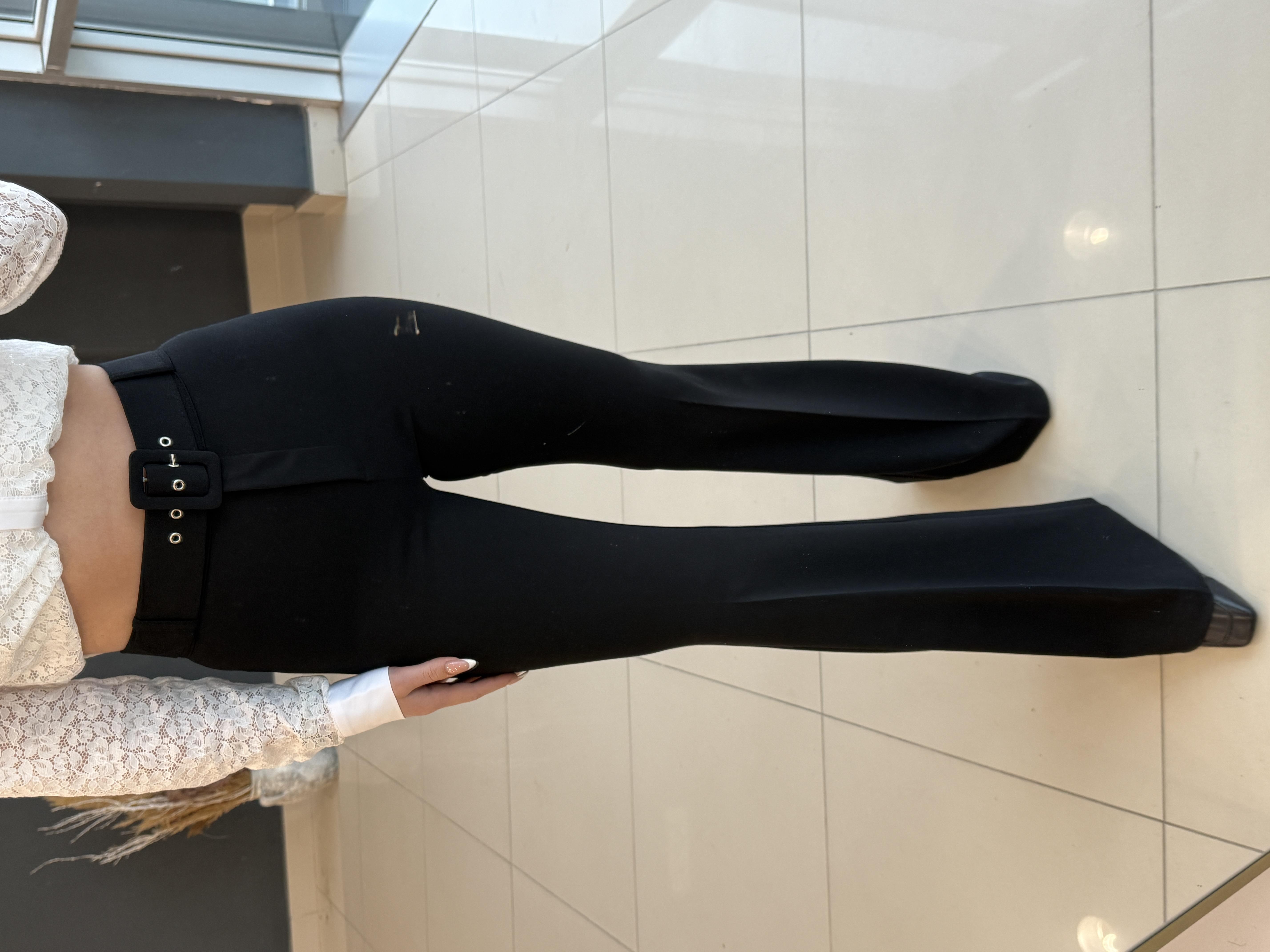 LİKRALI İSPANYOL PAÇA KEMERLİ KUMAŞ PANTOLON