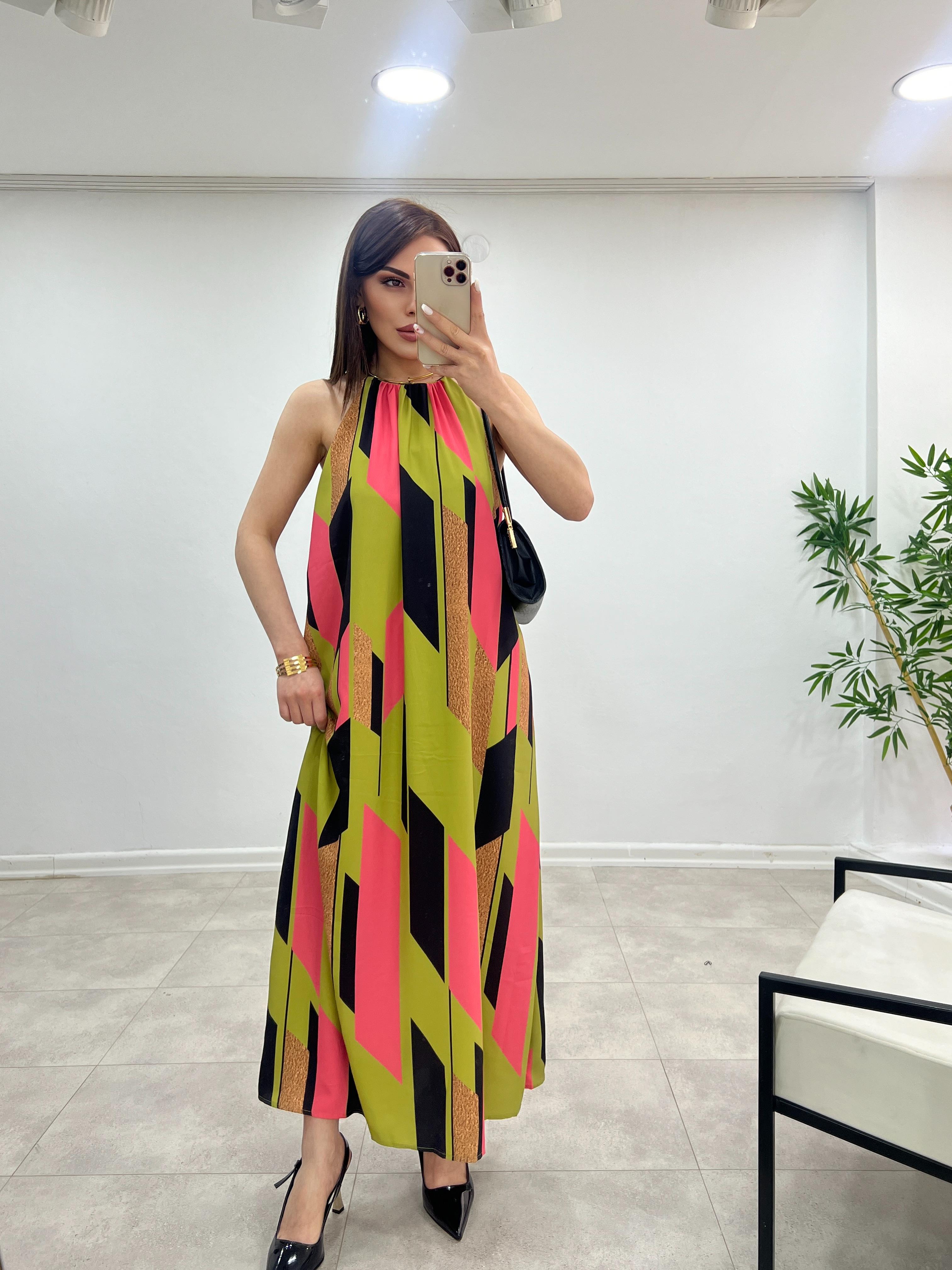 MANU RENK GEÇİŞLİ ELBİSE