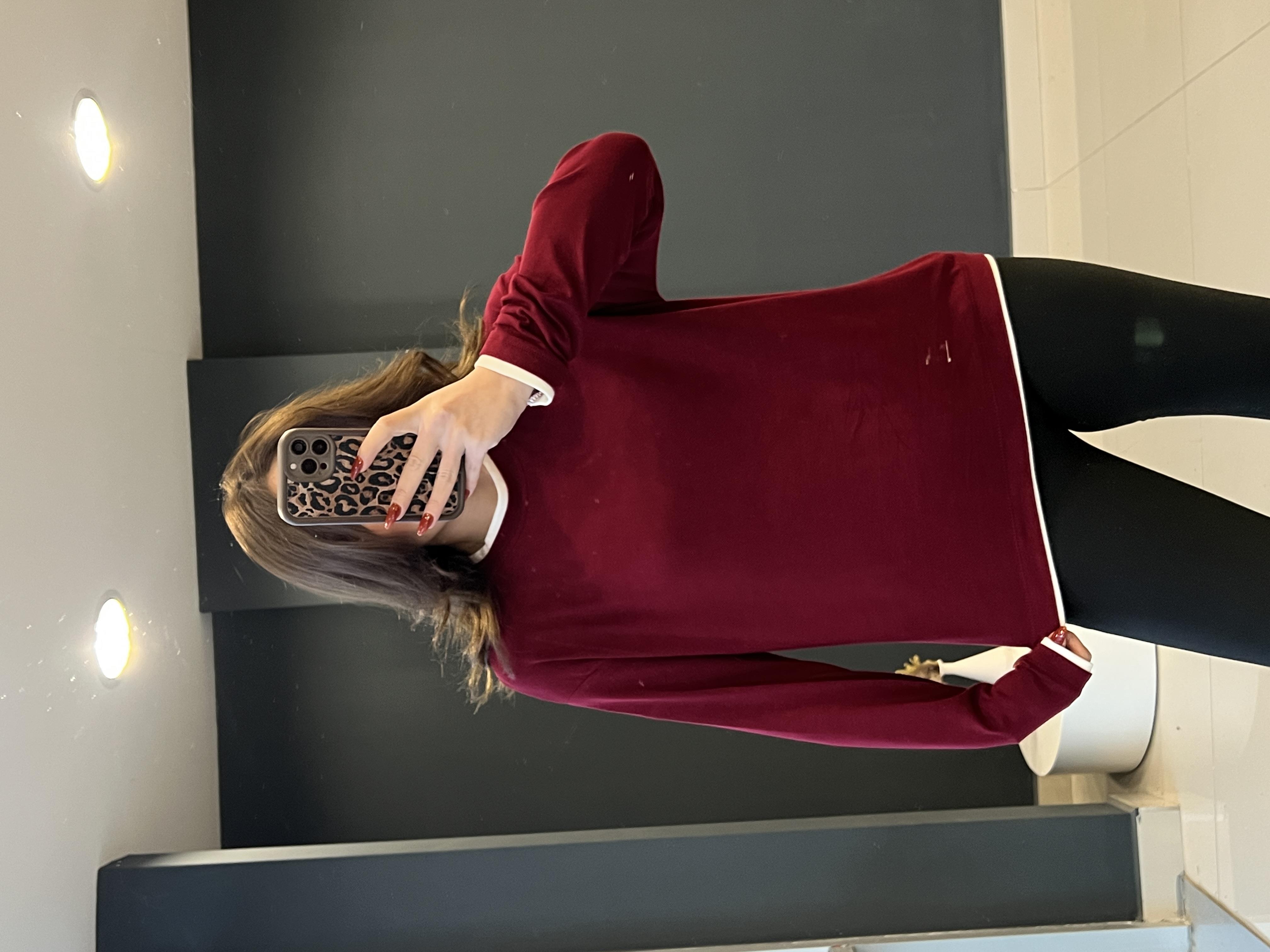 MASSİ BORDO CİFT KATLI %100 PAMUK YUMUŞAK LİKRALI BLUZ