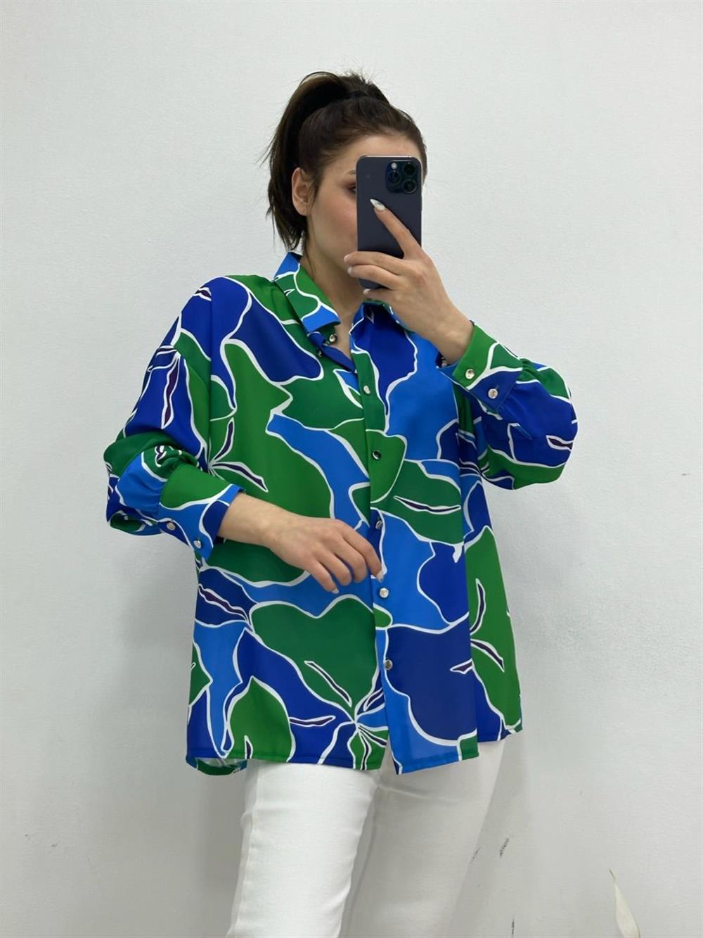 MAVİ DESENLİ GÖMLEK