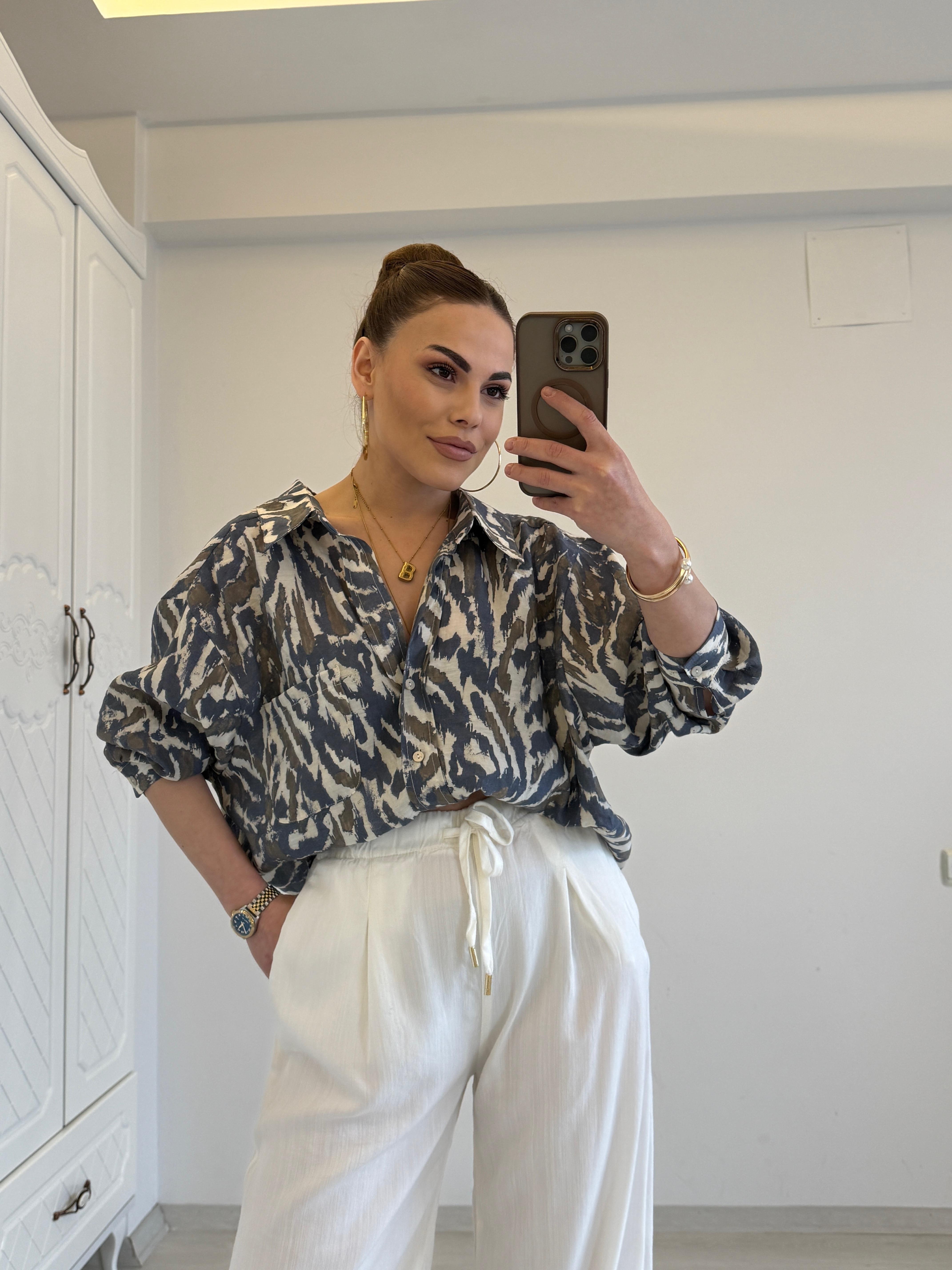 MAVİ DESENLİ GÖMLEK