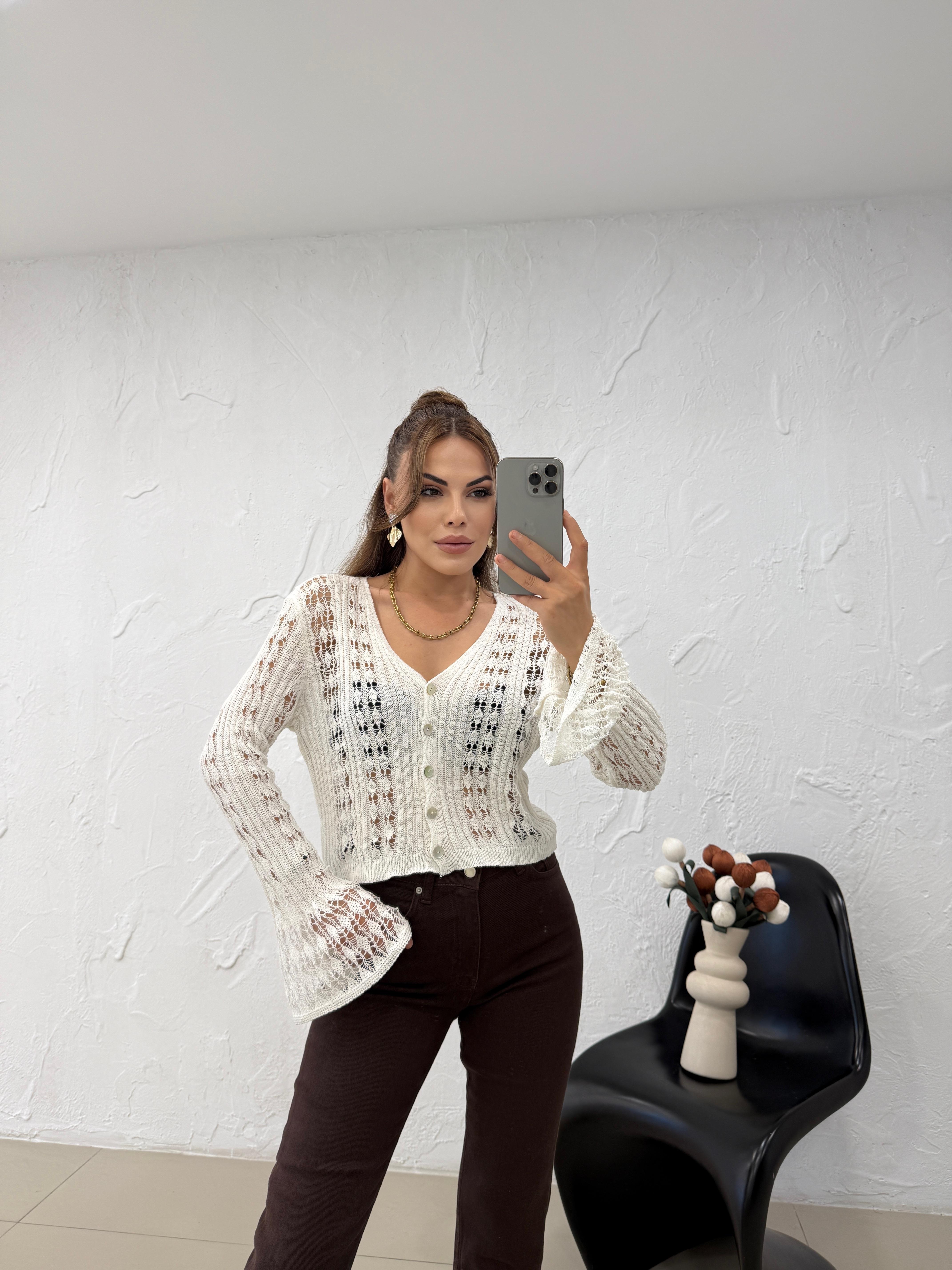 MERSERİZE HIRKA BEYAZ