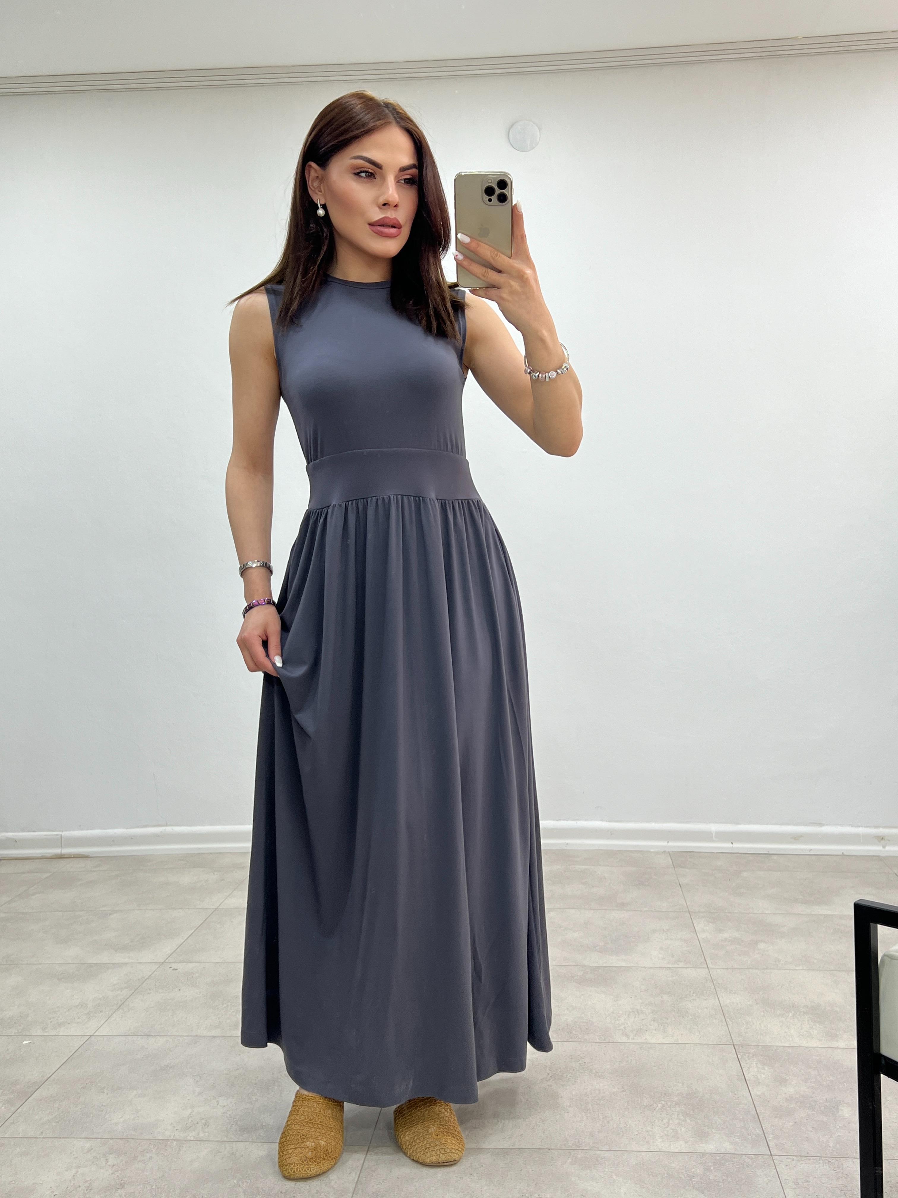 MODAL KUMAŞ MARKA MUADİLİ GRİ ELBİSE
