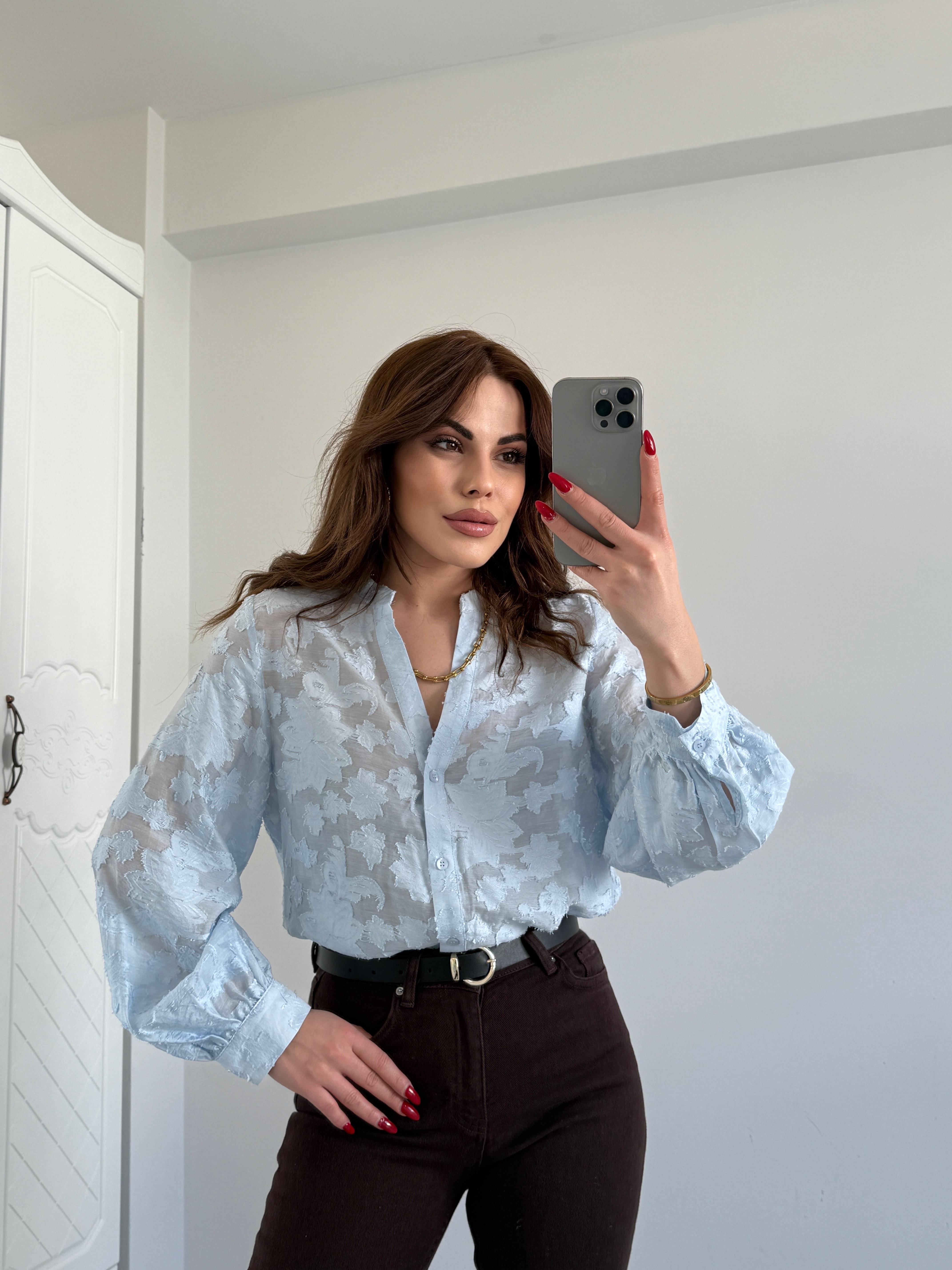 ORJİNAL MARKA BEBE MAVİSİ TÜL GÖMLEK