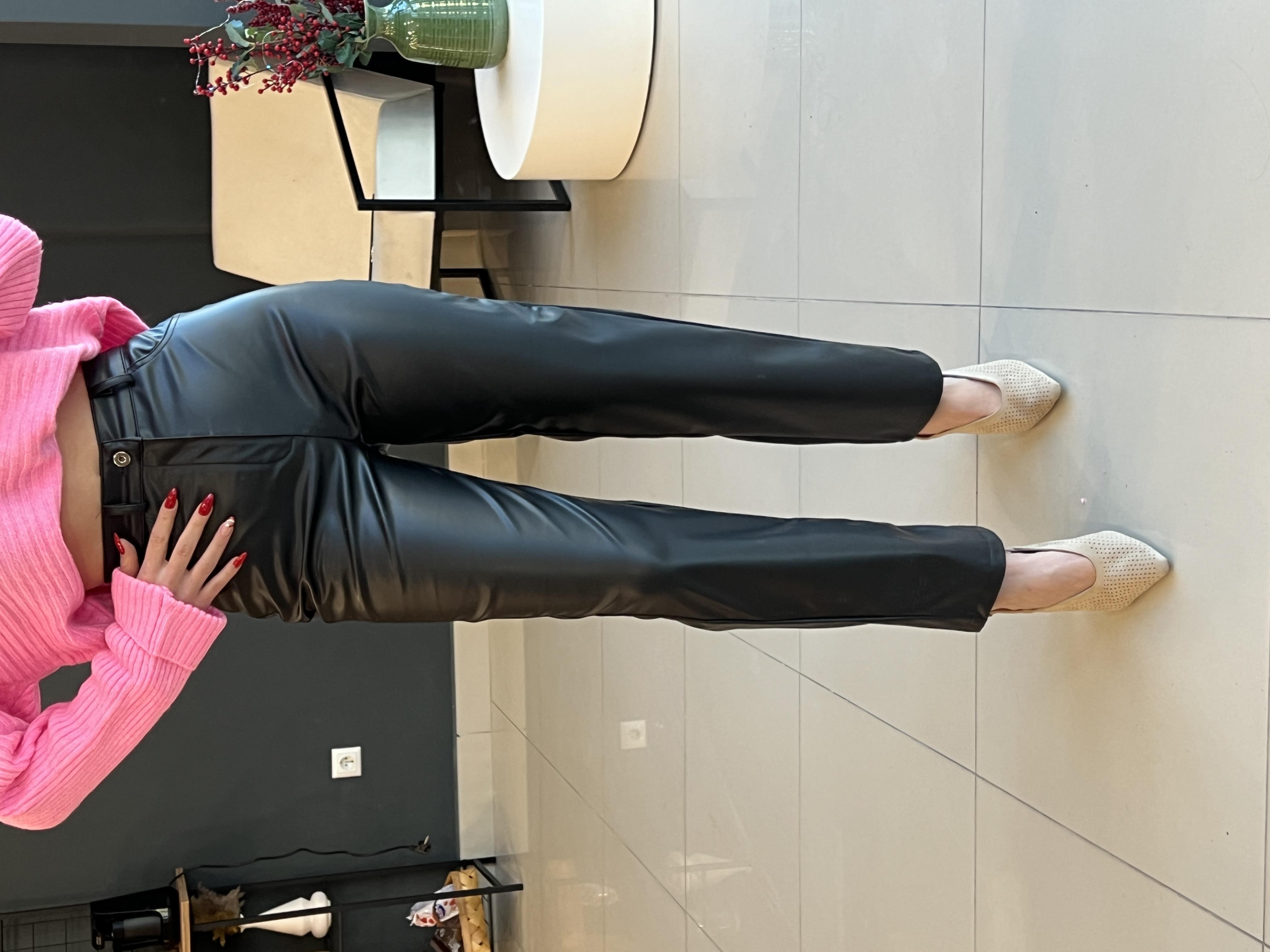 ORJİNAL MARKA DERİ PANTOLON SİYAH