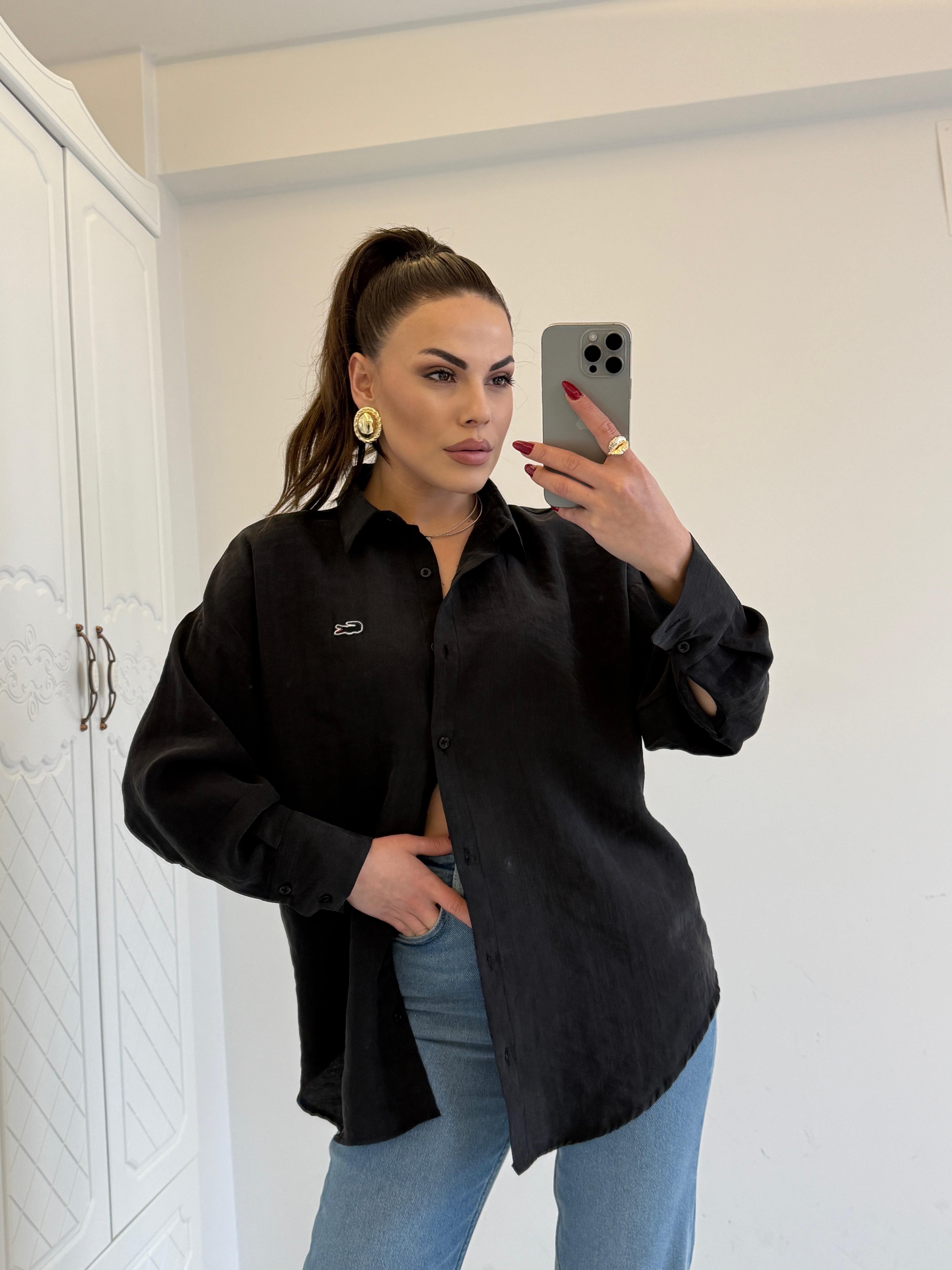 ORJINAL MARKA TENSEL GÖMLEK  SİYAH