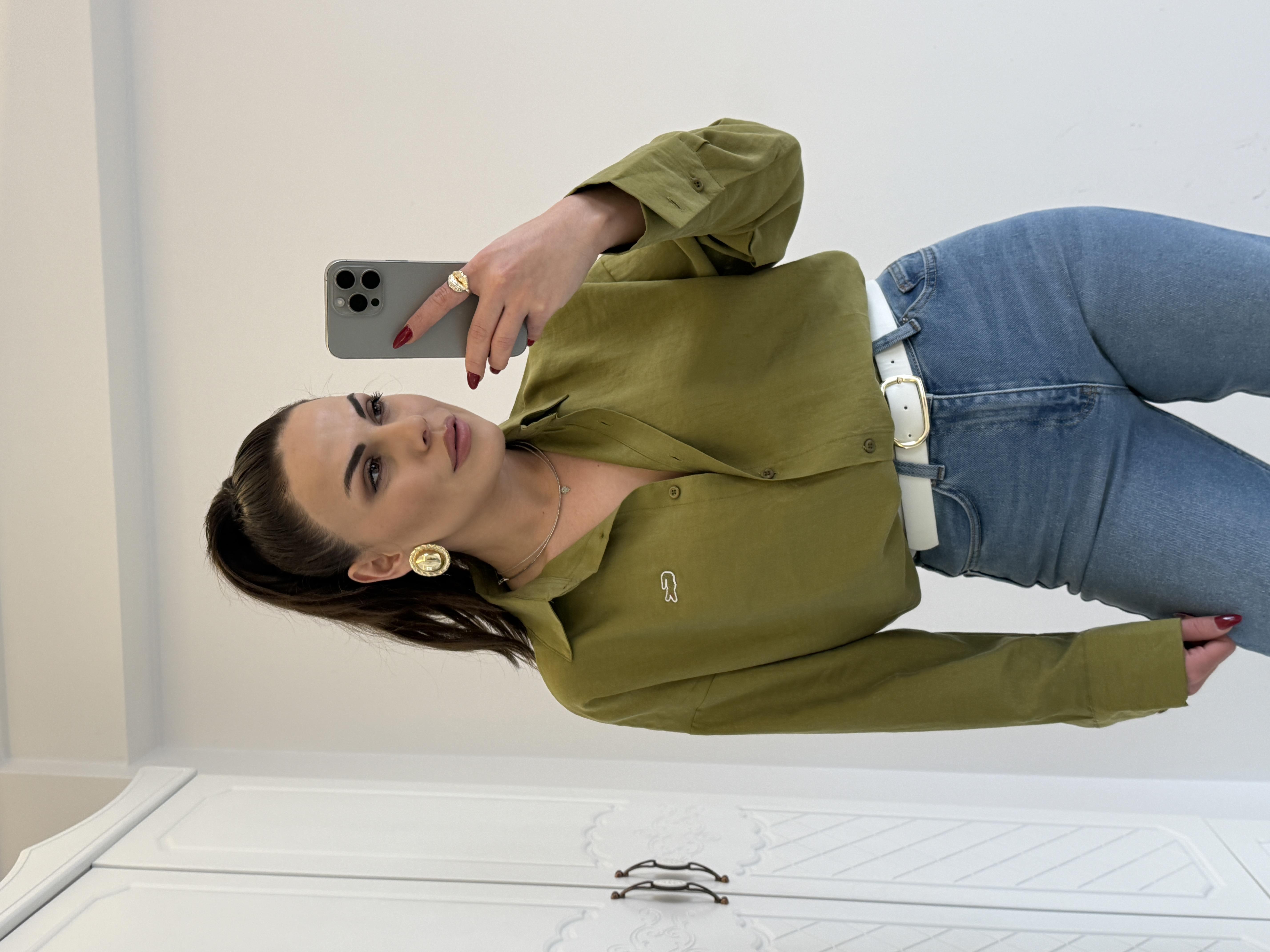 ORJINAL MARKA TENSEL GÖMLEK YEŞİL