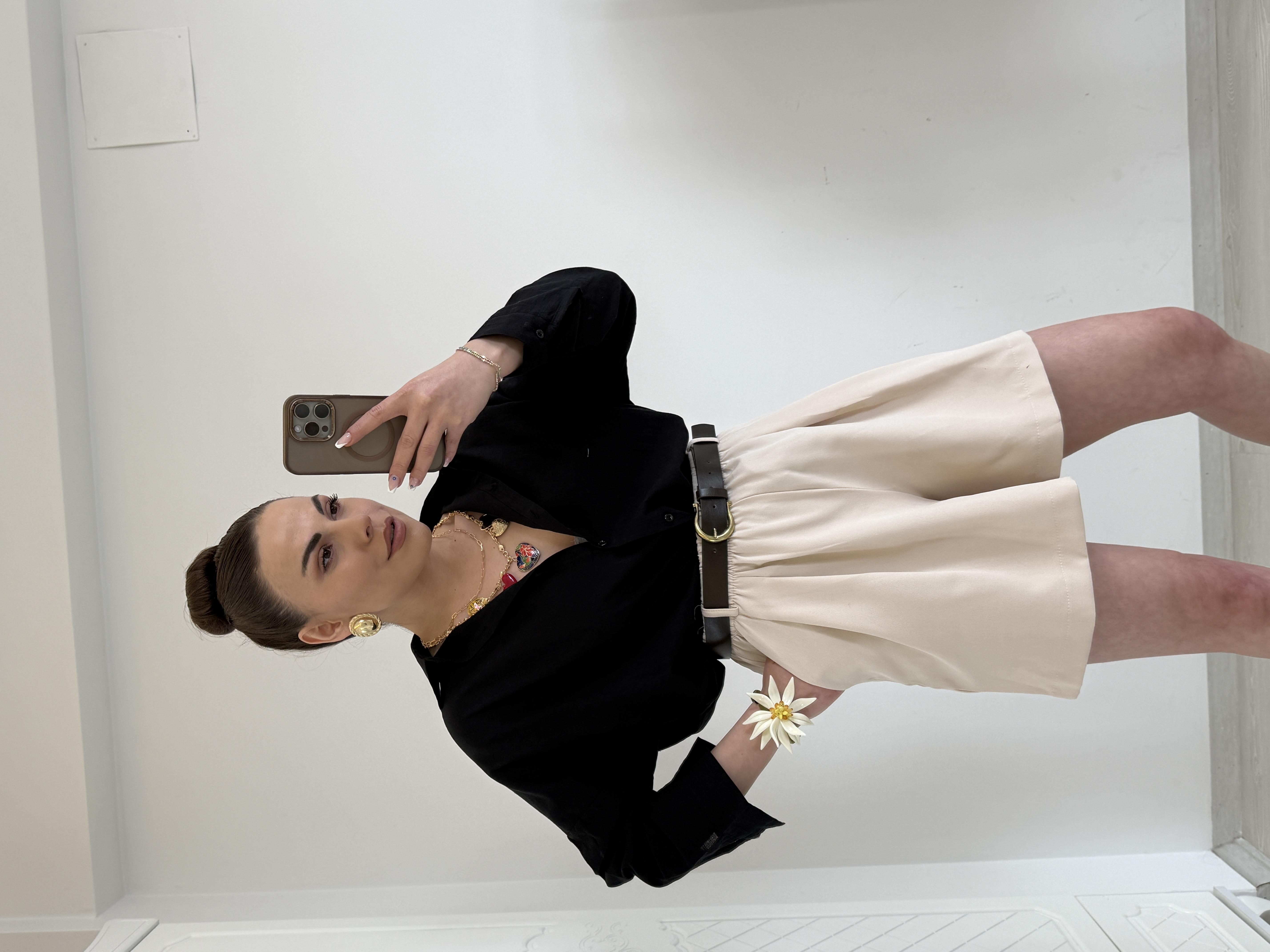 ÖZEL ÜRETİM KETEN GÖMLEK SİYAH