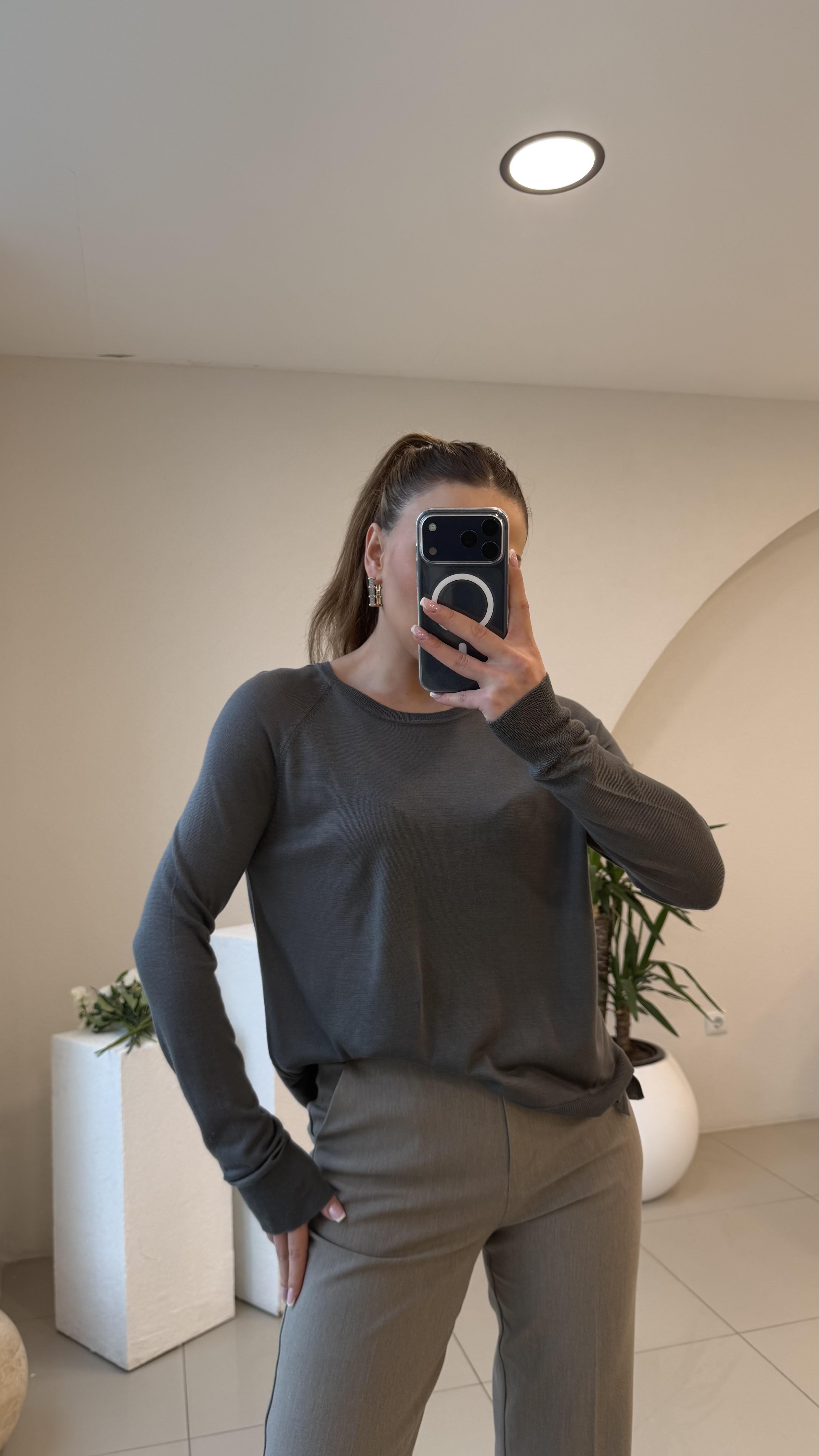 PAMUK BASİC DİLVİN BLUZ ANTRASİT