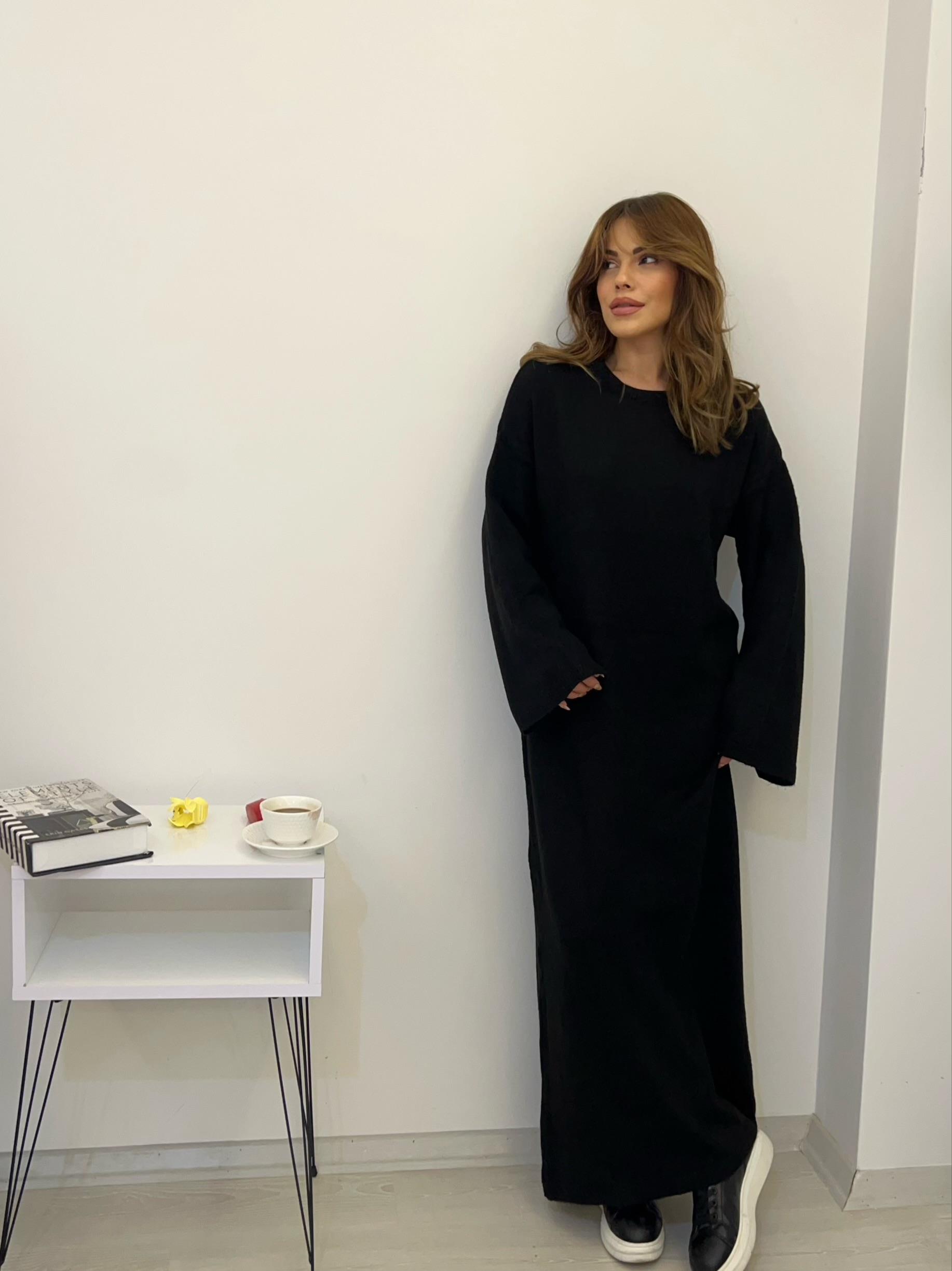 PINTEREST PAMUK ELBİSE  SİYAH 