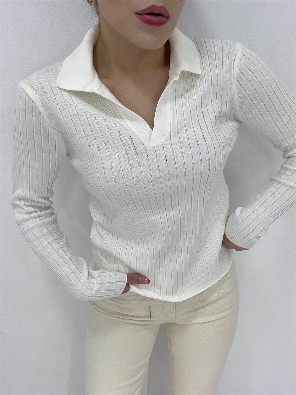 POLO YAKA EKRU TRİKO