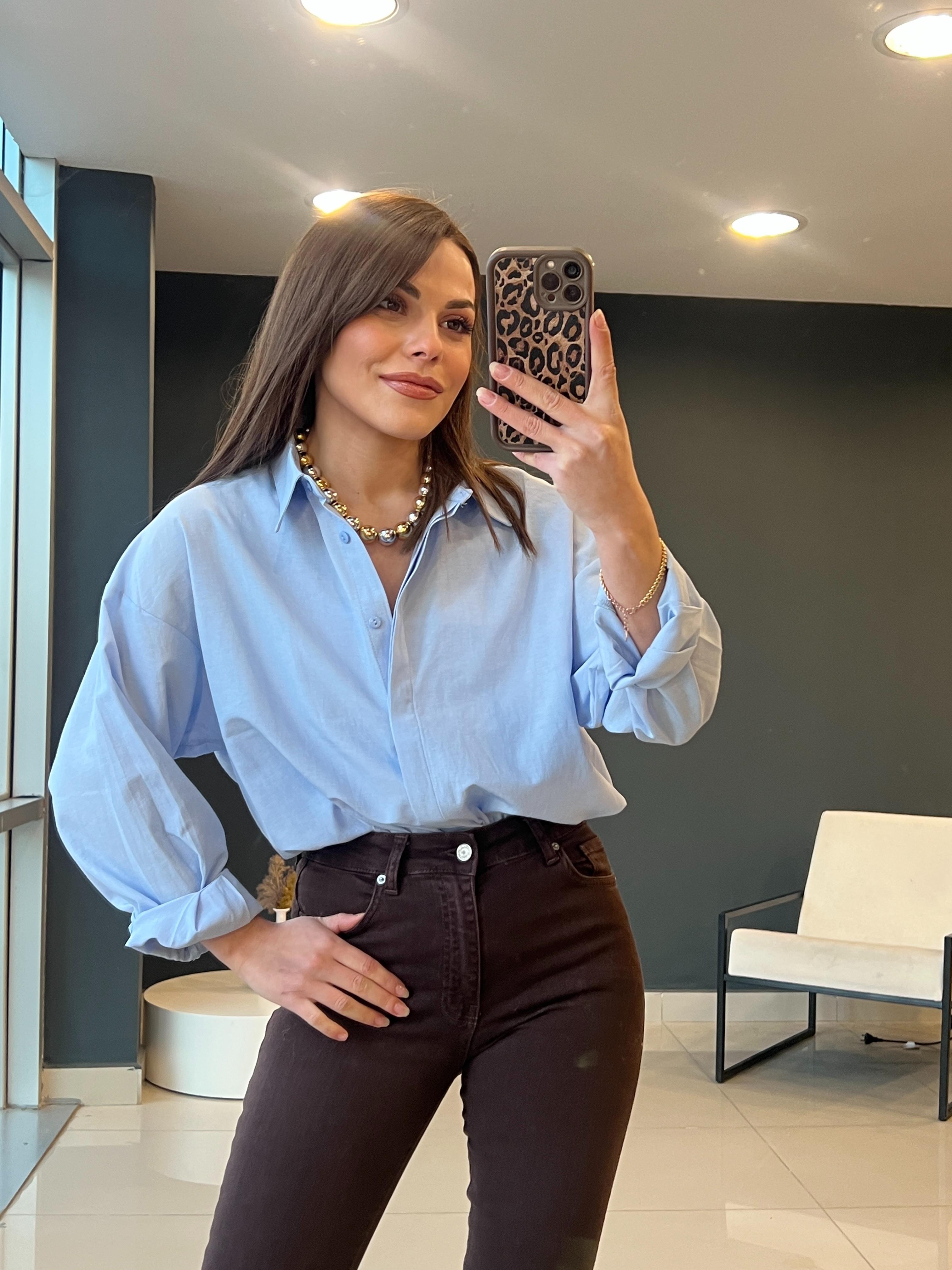 POPLİN KUMAŞ PREMİUM MAVİ GÖMLEK