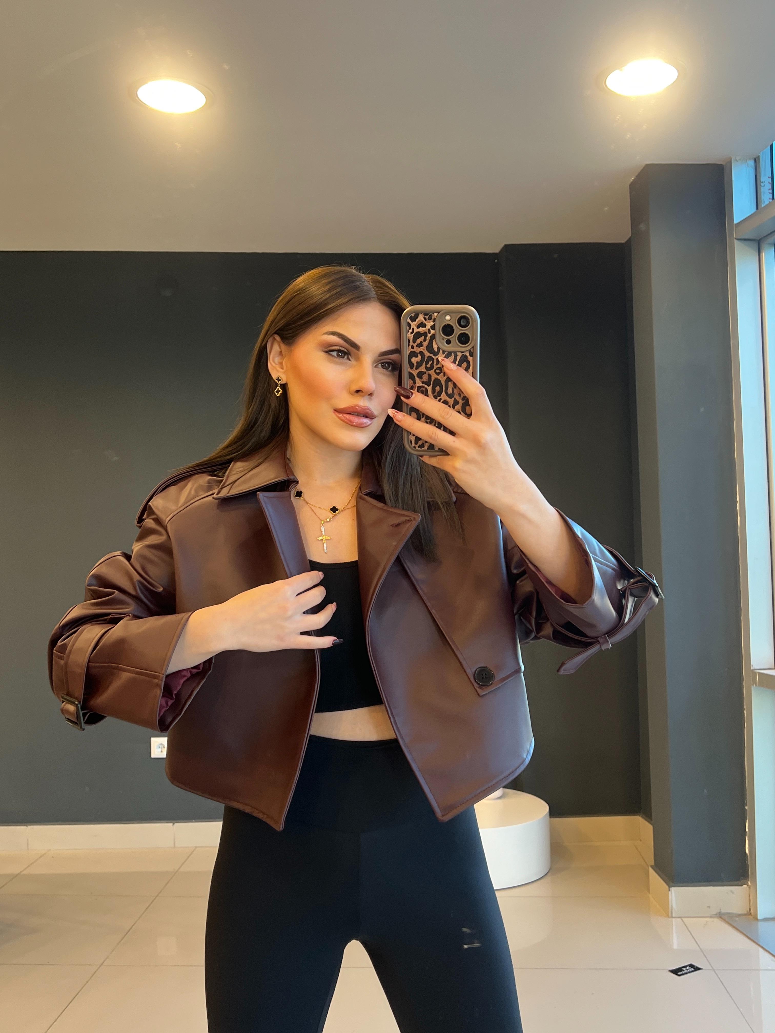 PREMIUM KISA DERİ CEKET BORDO