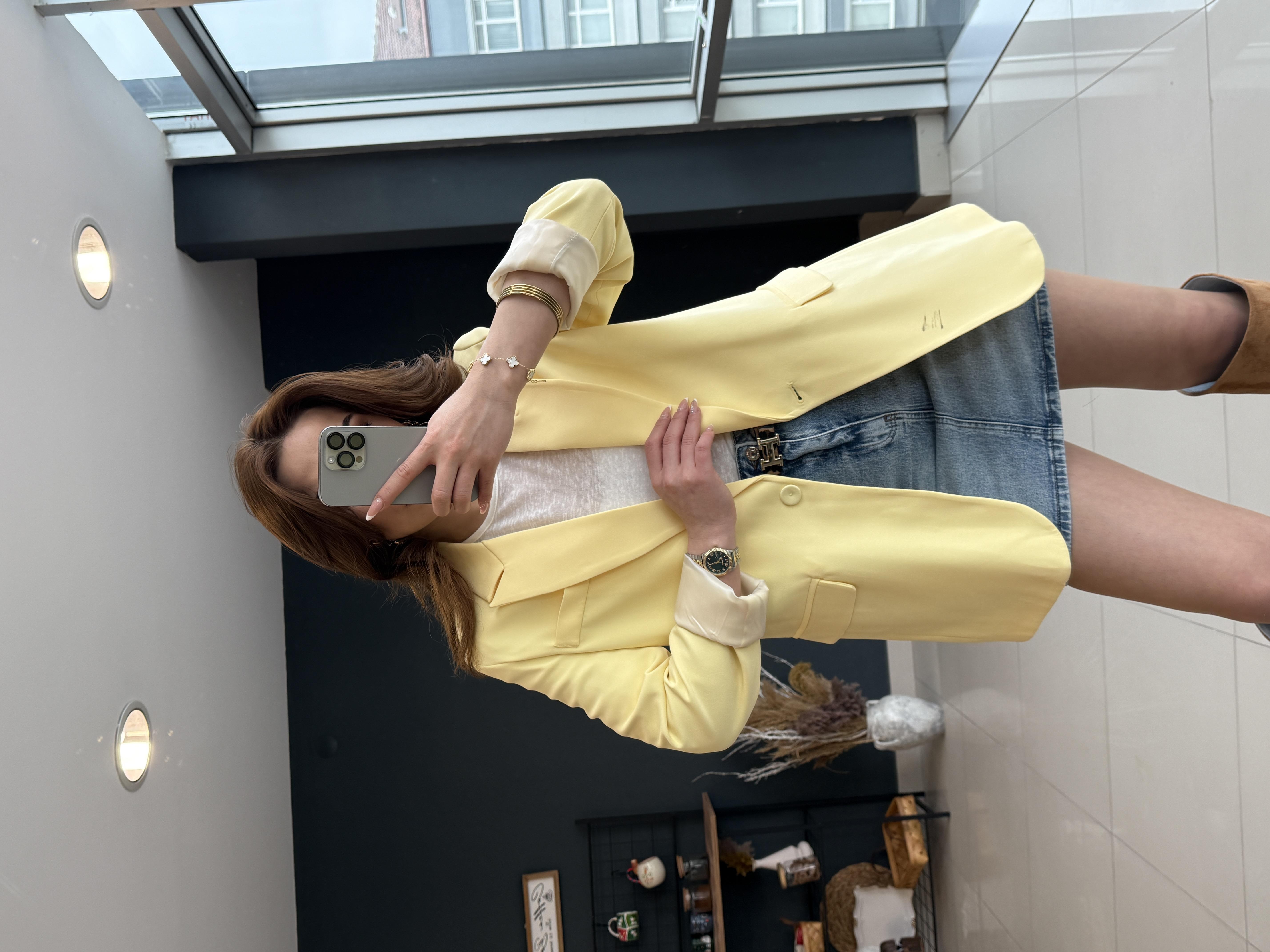 PREMİUM SERİ BLAZER CEKET SARI