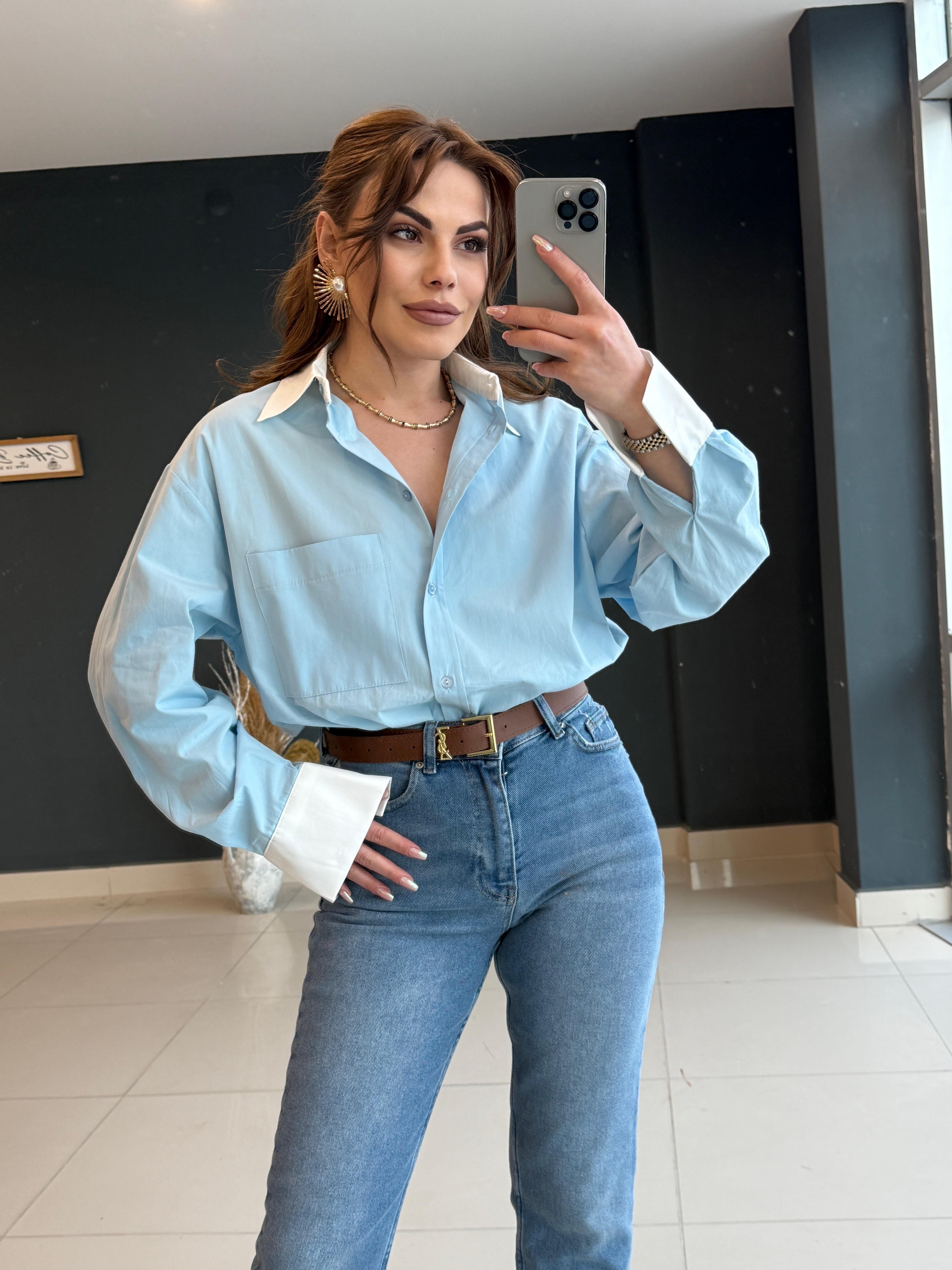 PREMİUM SERİ POPLİN GÖMLEK MAVİ