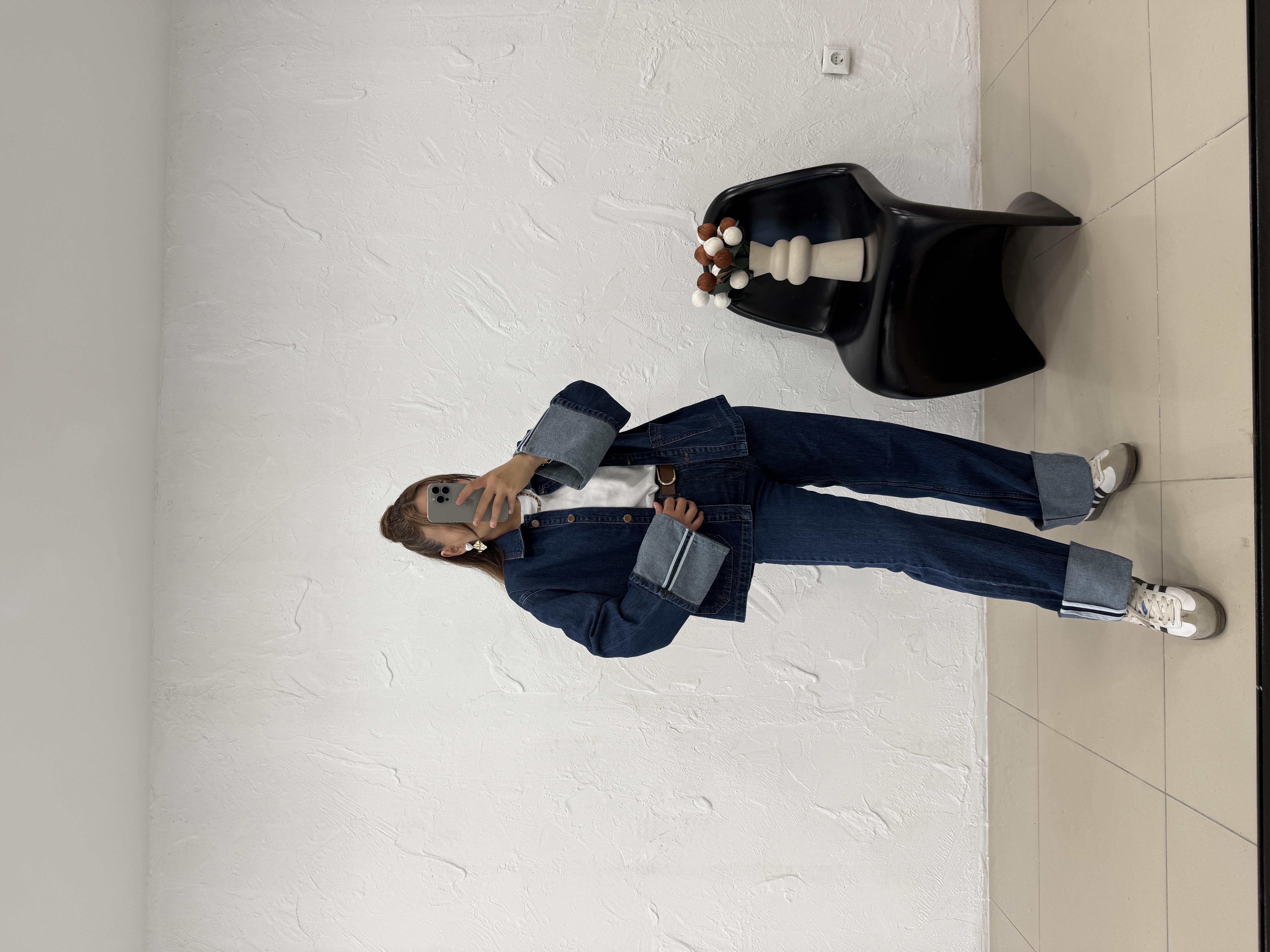 ŞERİT DETAYLI İKİLİ DENİM TAKIM