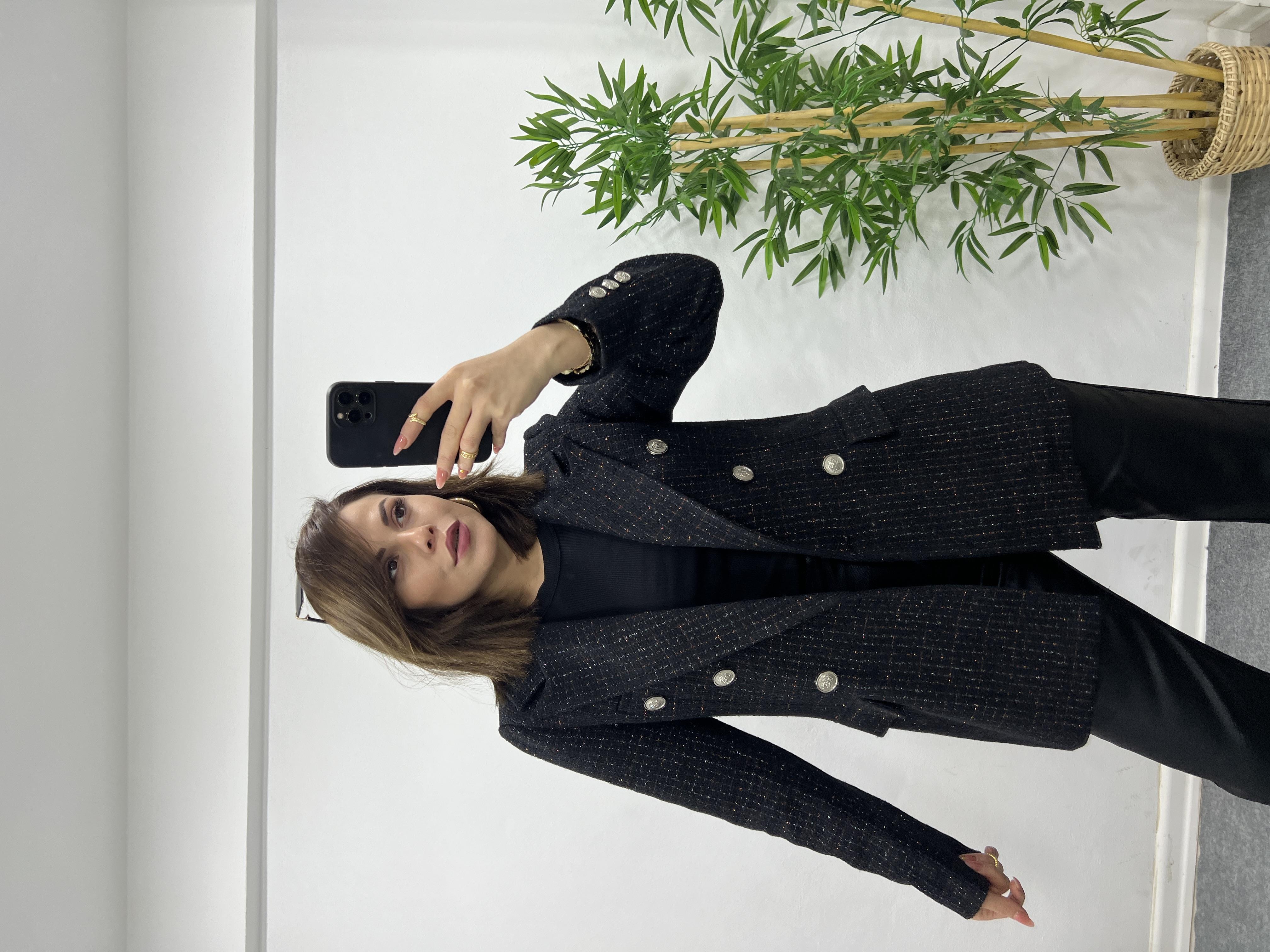 SİMLİ EKOSE DESEN BELAZER CEKET