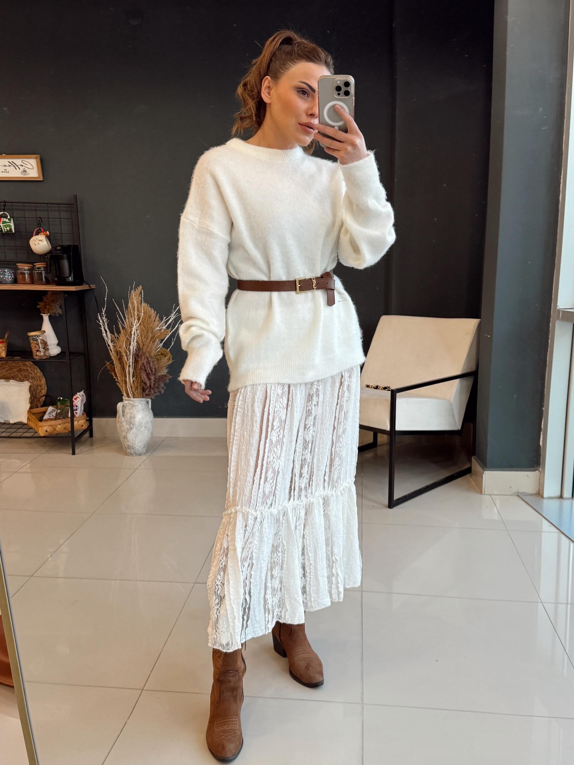 TASARIM DANTELLİ ETEK