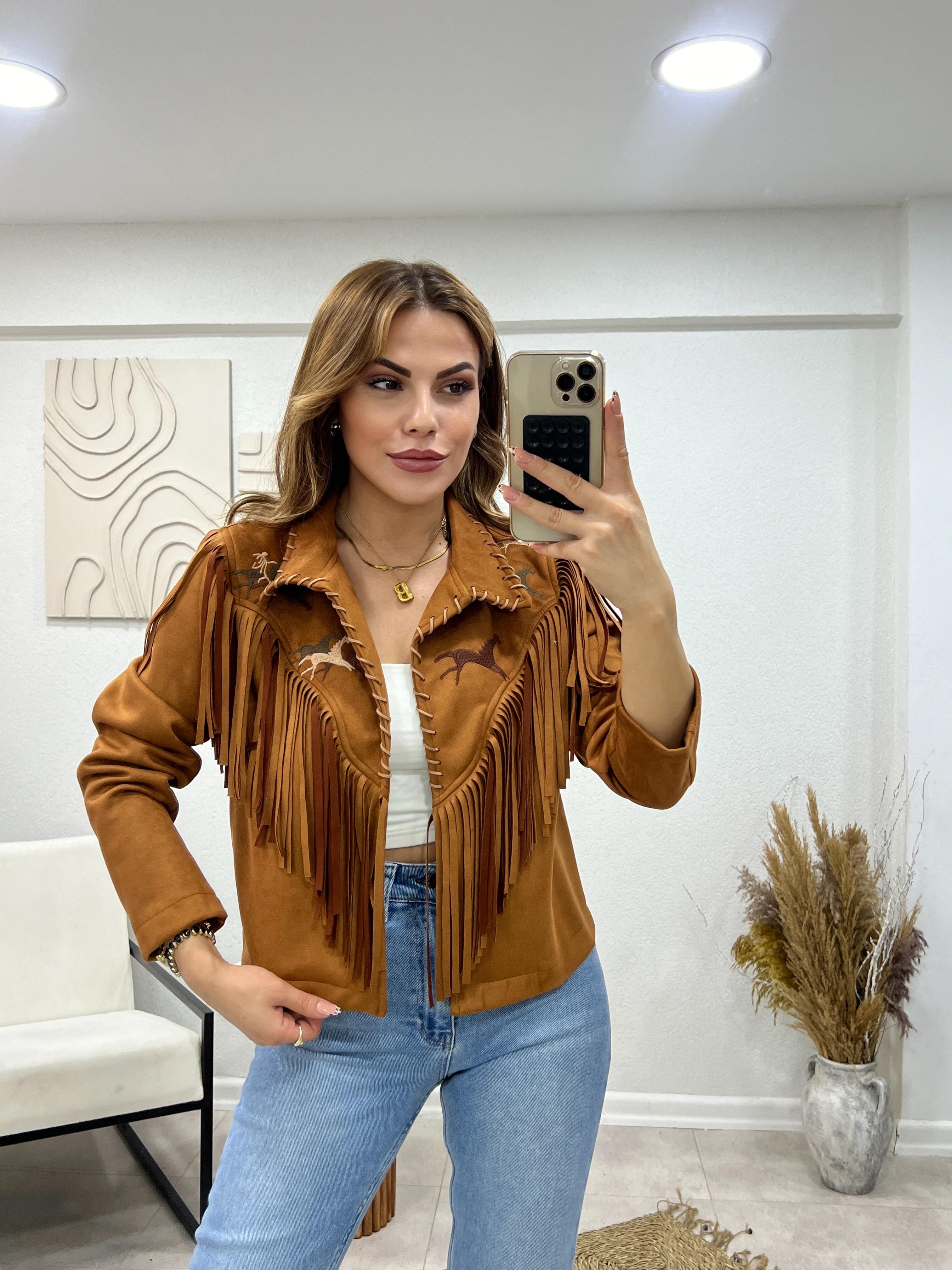 TASARIM TARÇIN SÜET CEKET 