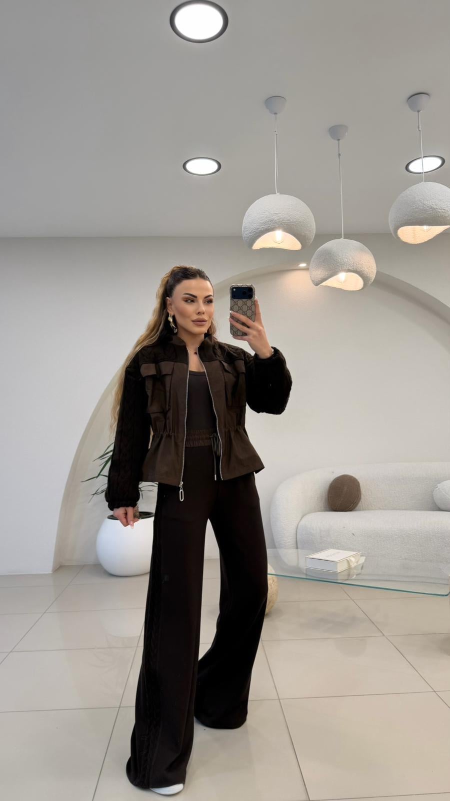 TASARIM TRİKO DETAYLI İKİLİ TAKIM