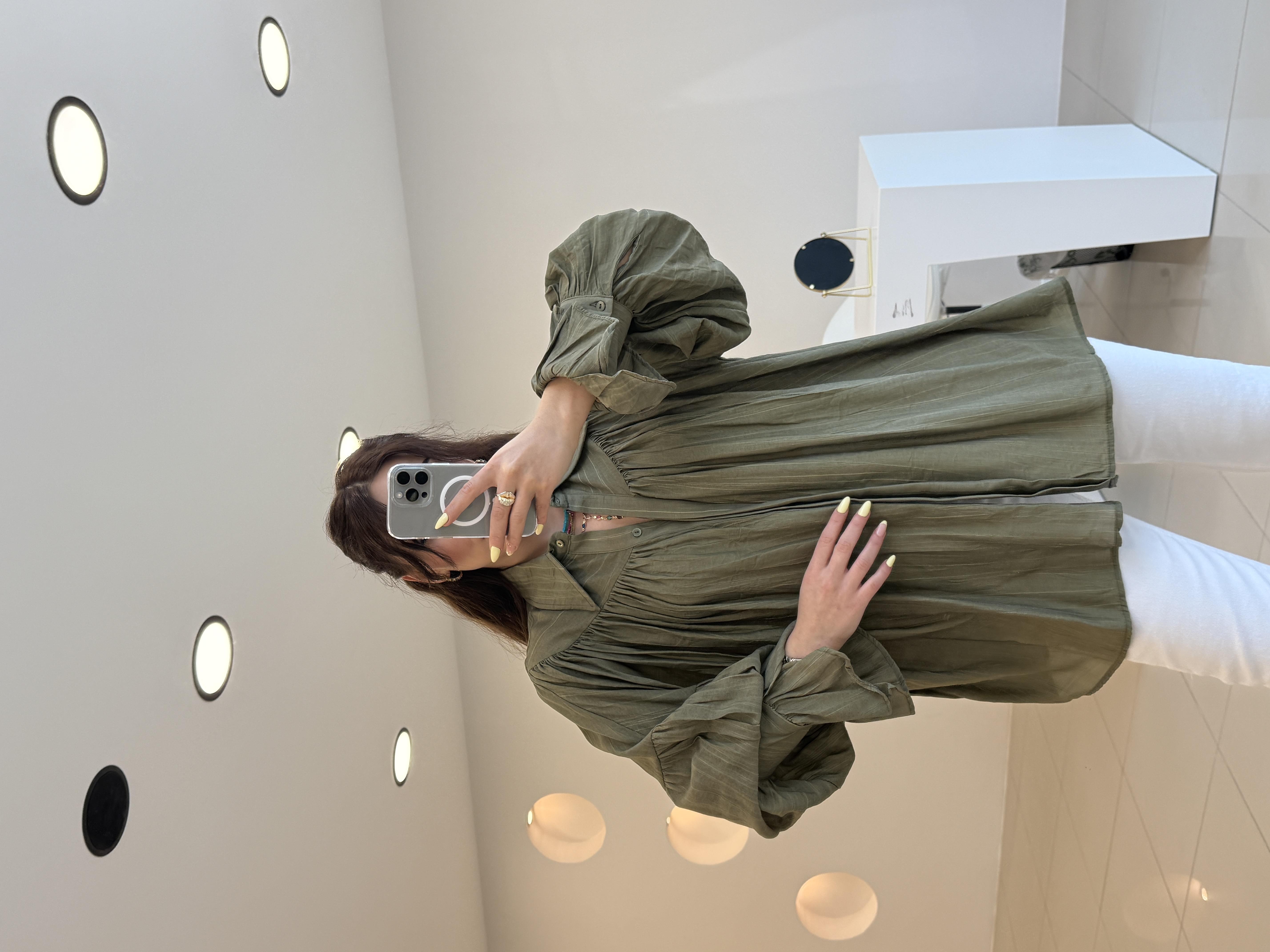 TASARIM VOLANLI GÖMLEK YEŞİL