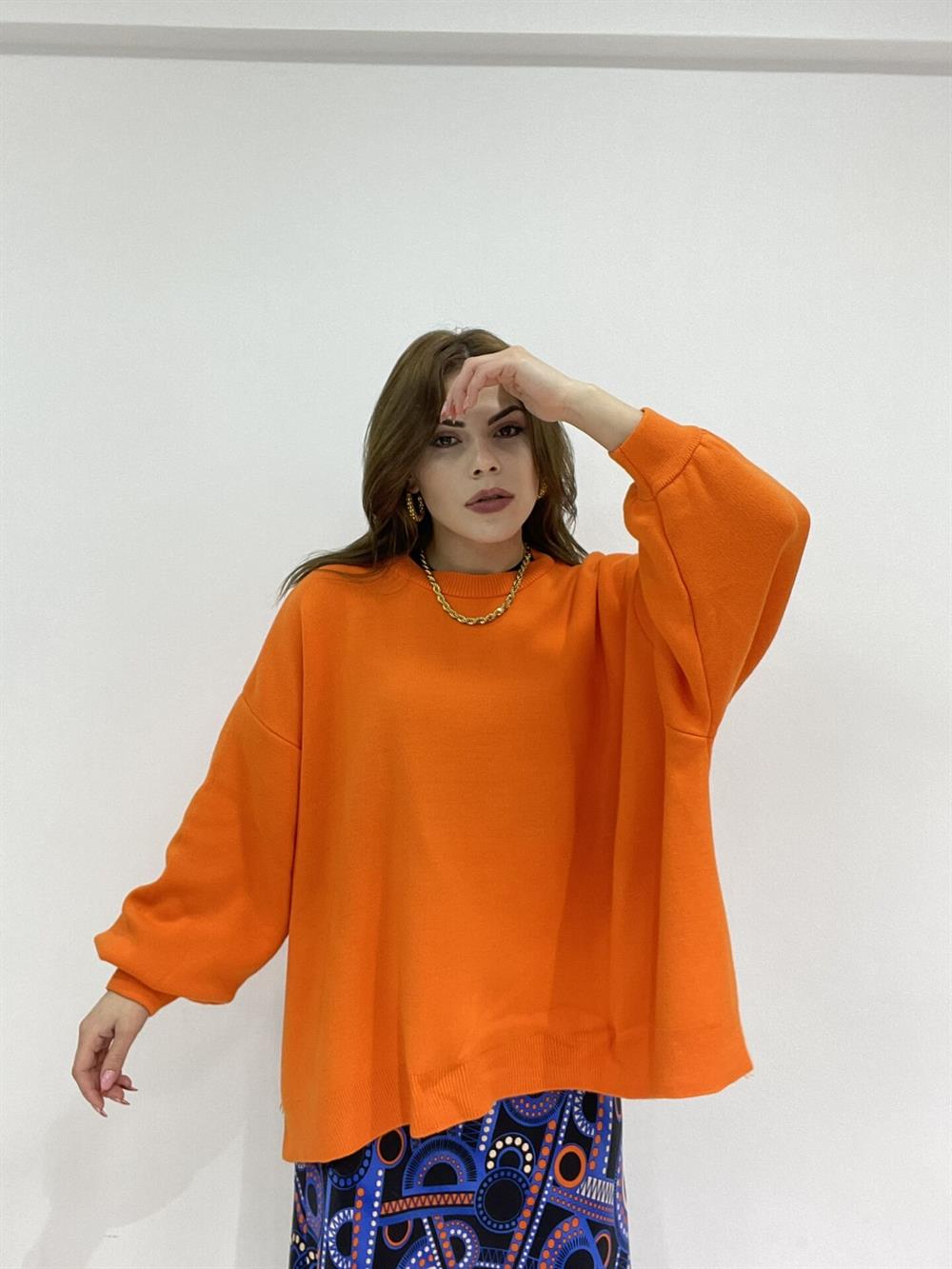 TURUNCU  TRİKO KAZAK