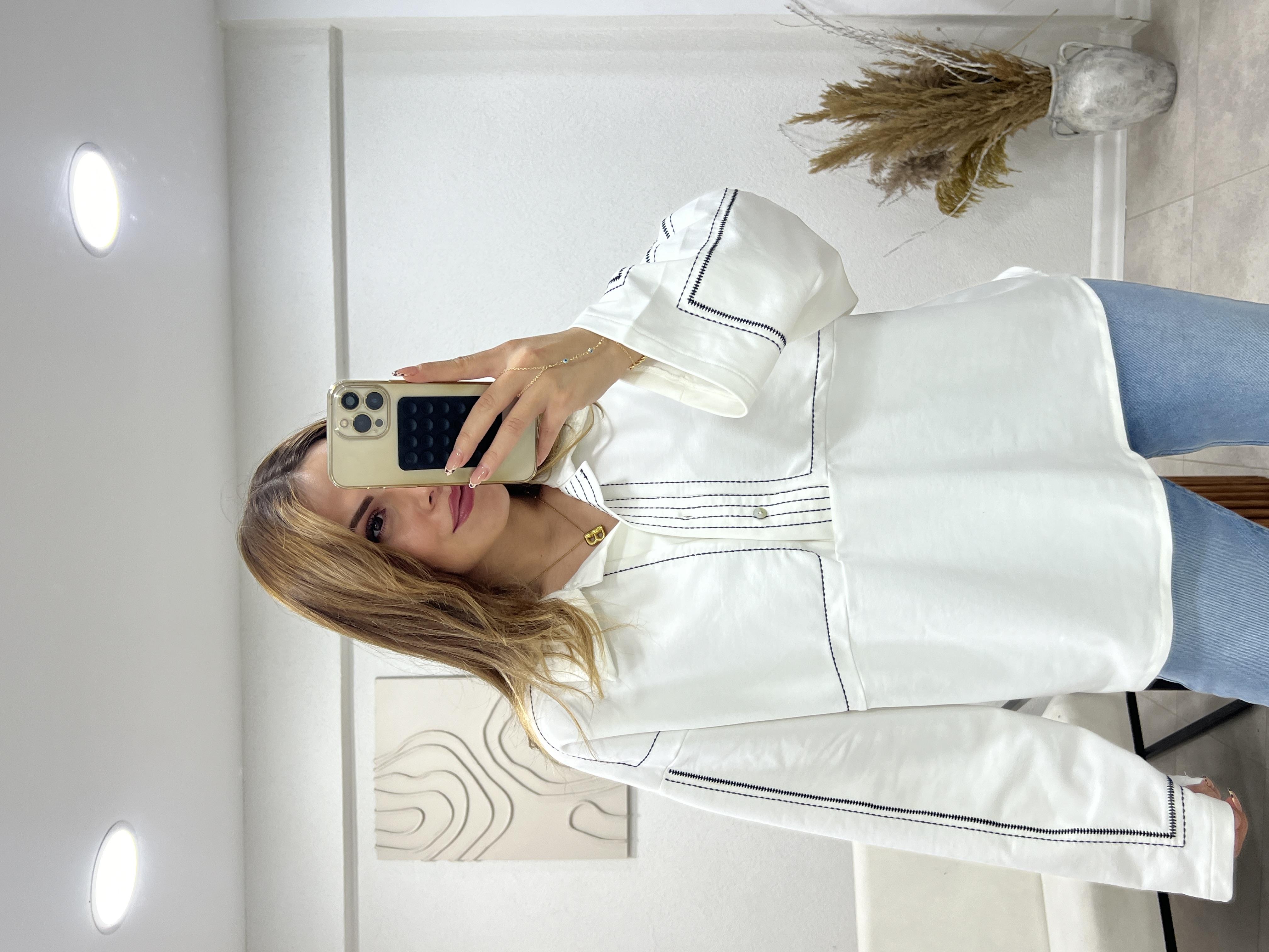 TWİST MODEL DİKİŞLİ SWEAT BEYAZ 