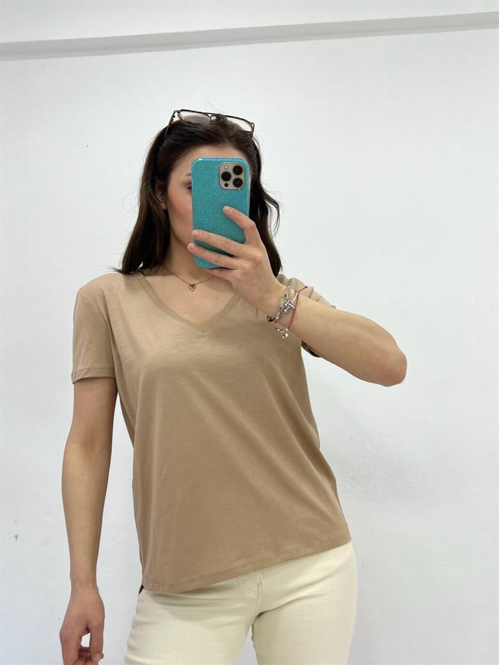 VİZON DİLVİN V YAKA BASİC TSHİRT