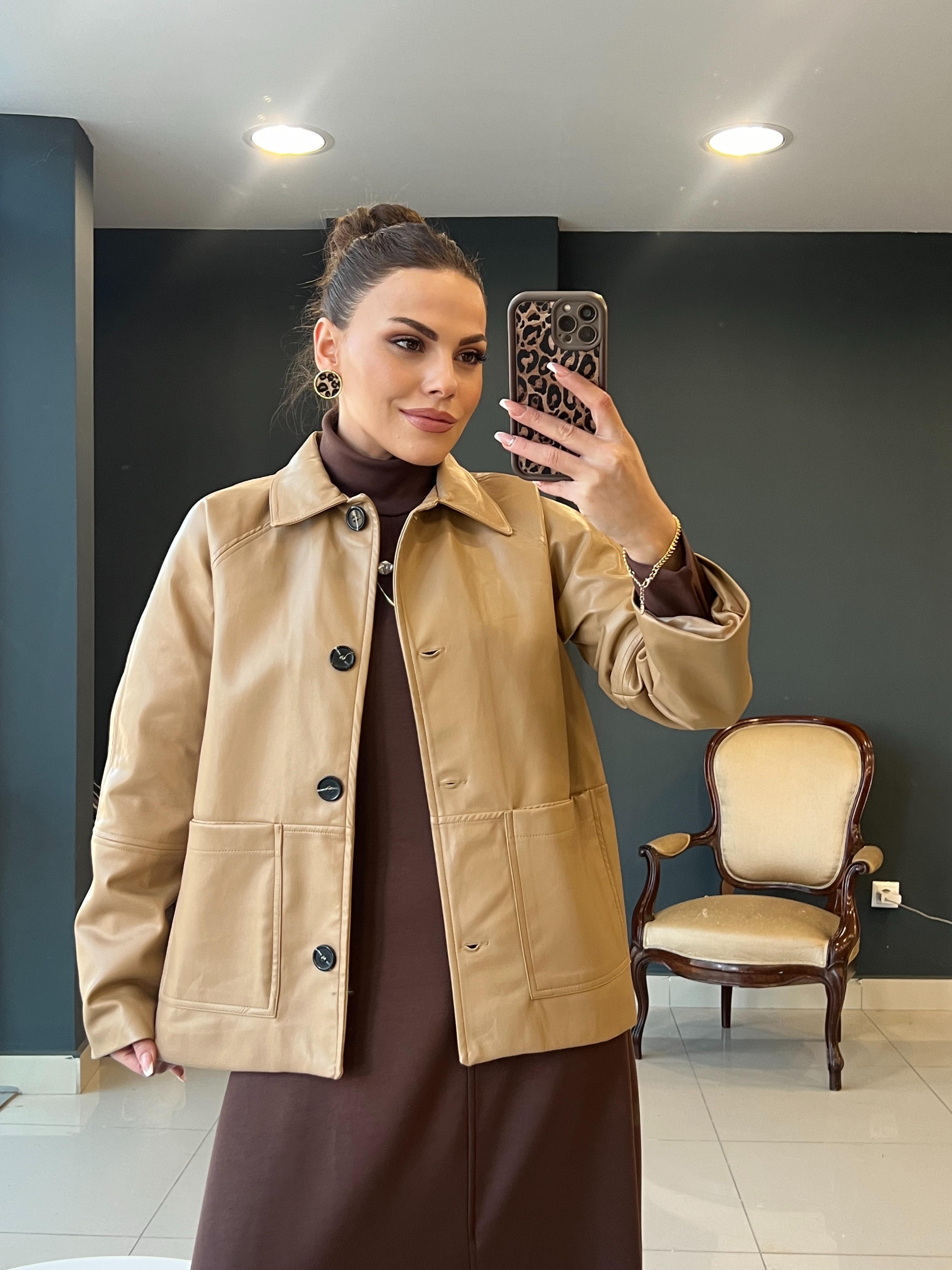 YUMUŞAK DERİ CEKET CAMEL