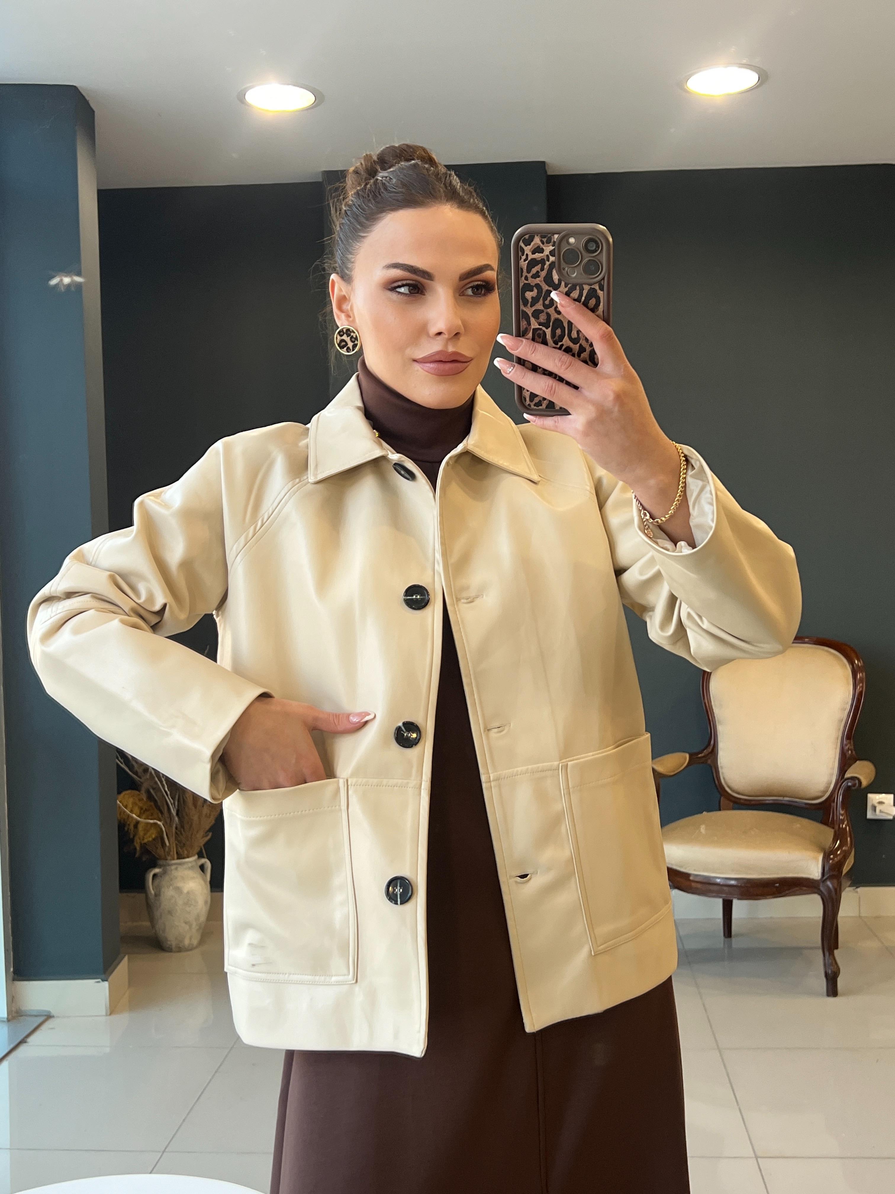 YUMUŞAK DERİ CEKET TAŞ